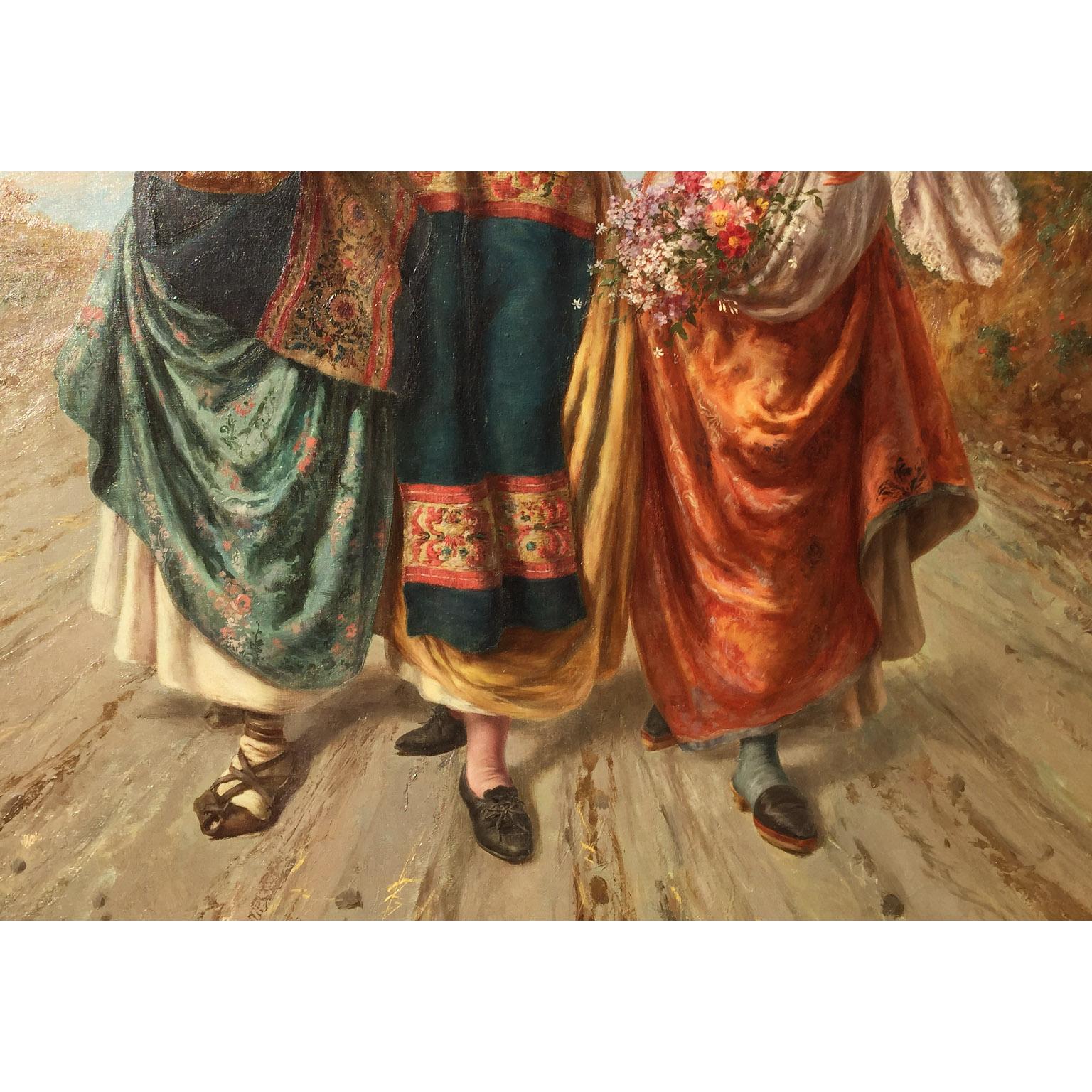 A Very Fine and Large Oil on Canvas 