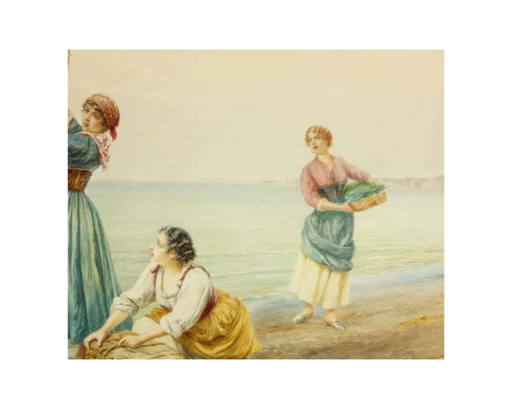 Pietro Gabrini 'Italian 1856-1926' an Extremely Fine Hand-Painted Watercolor For Sale 2