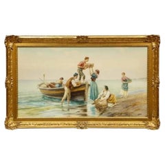 Pietro Gabrini 'Italian 1856-1926' an Extremely Fine Hand-Painted Watercolor