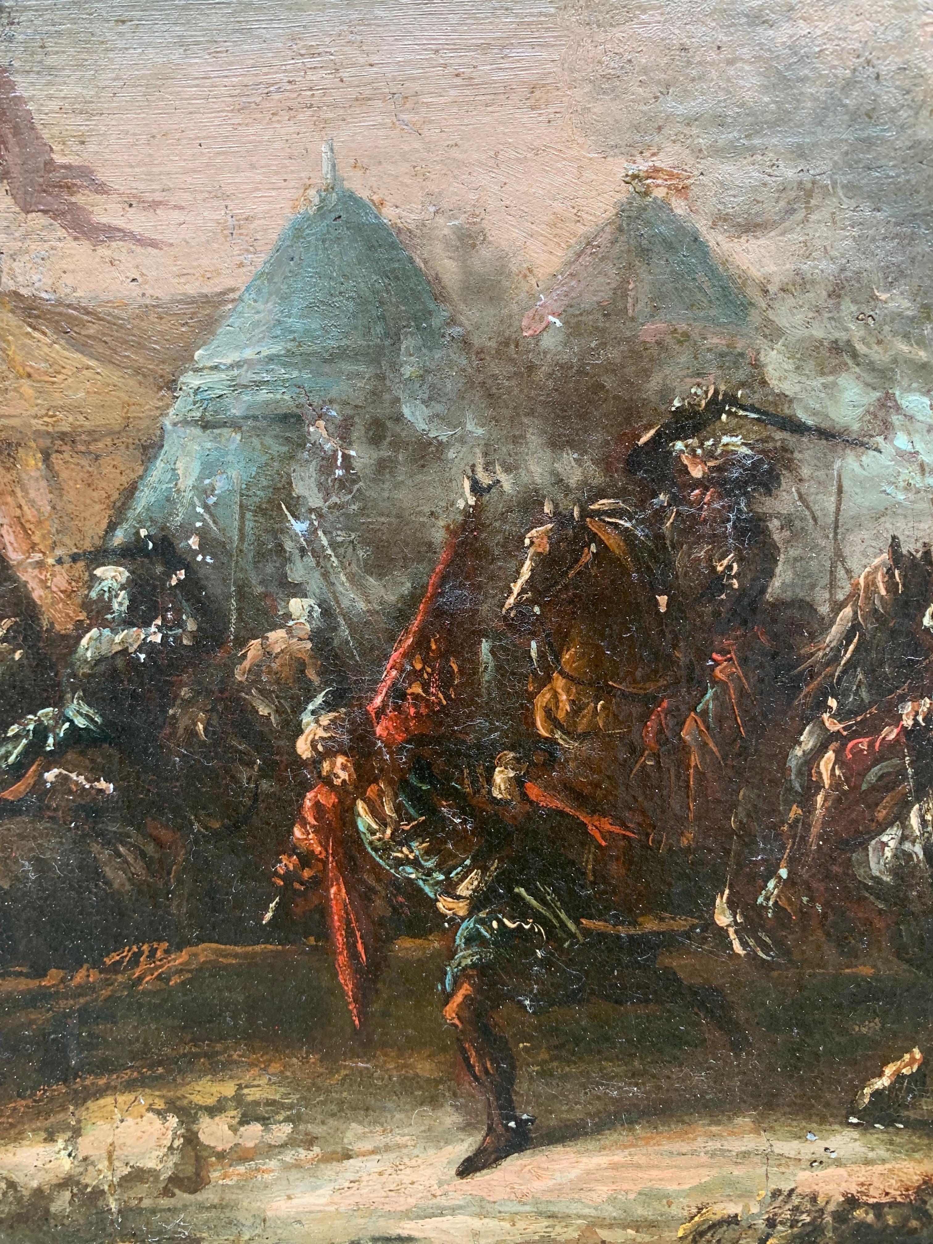 Military Camp Scene and Battle. Pietro Graziani (XVII/XVIII secolo), entourage in vendita 10