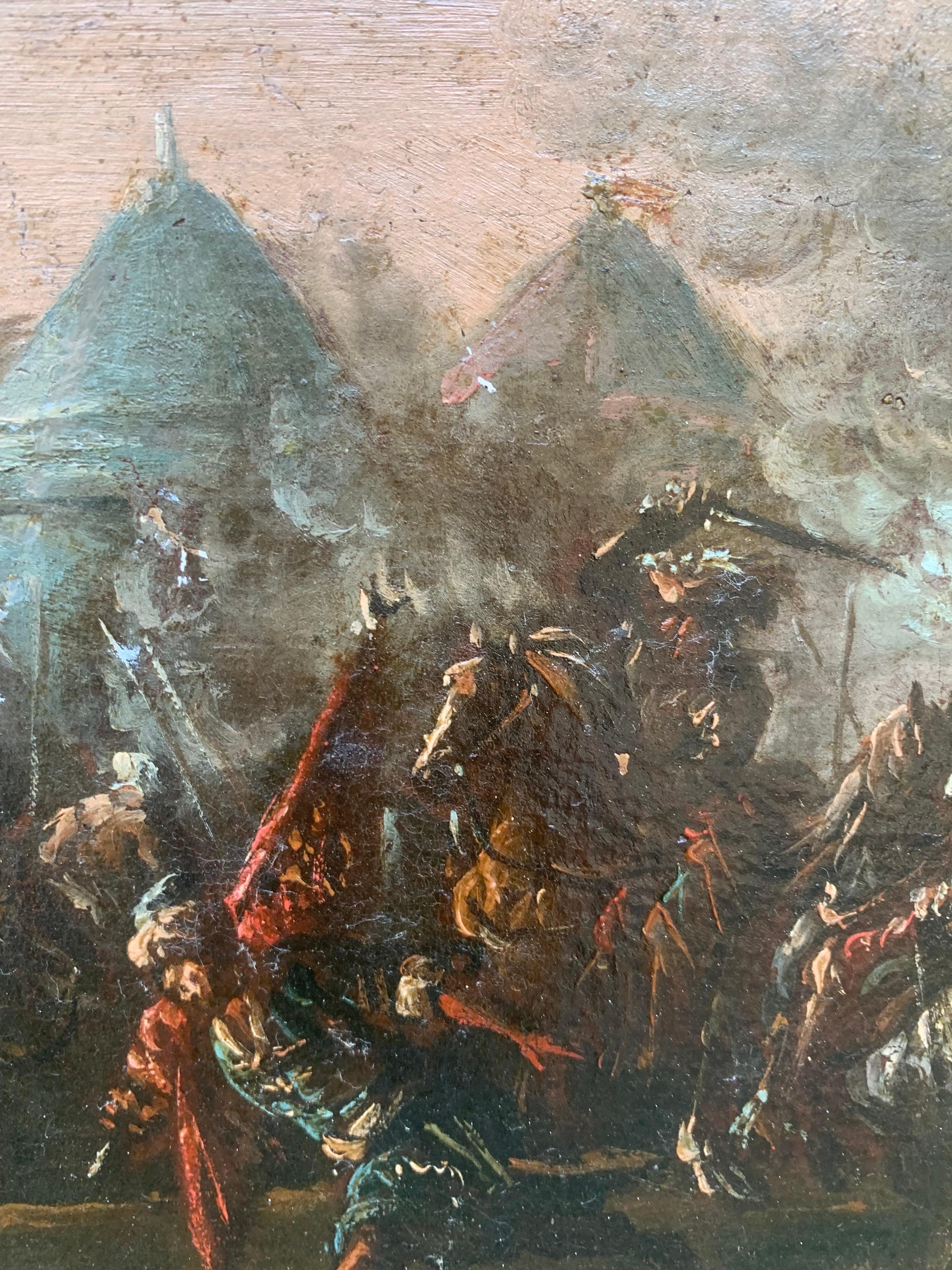 Military Camp Scene and Battle. Pietro Graziani (XVII/XVIII secolo), entourage in vendita 11