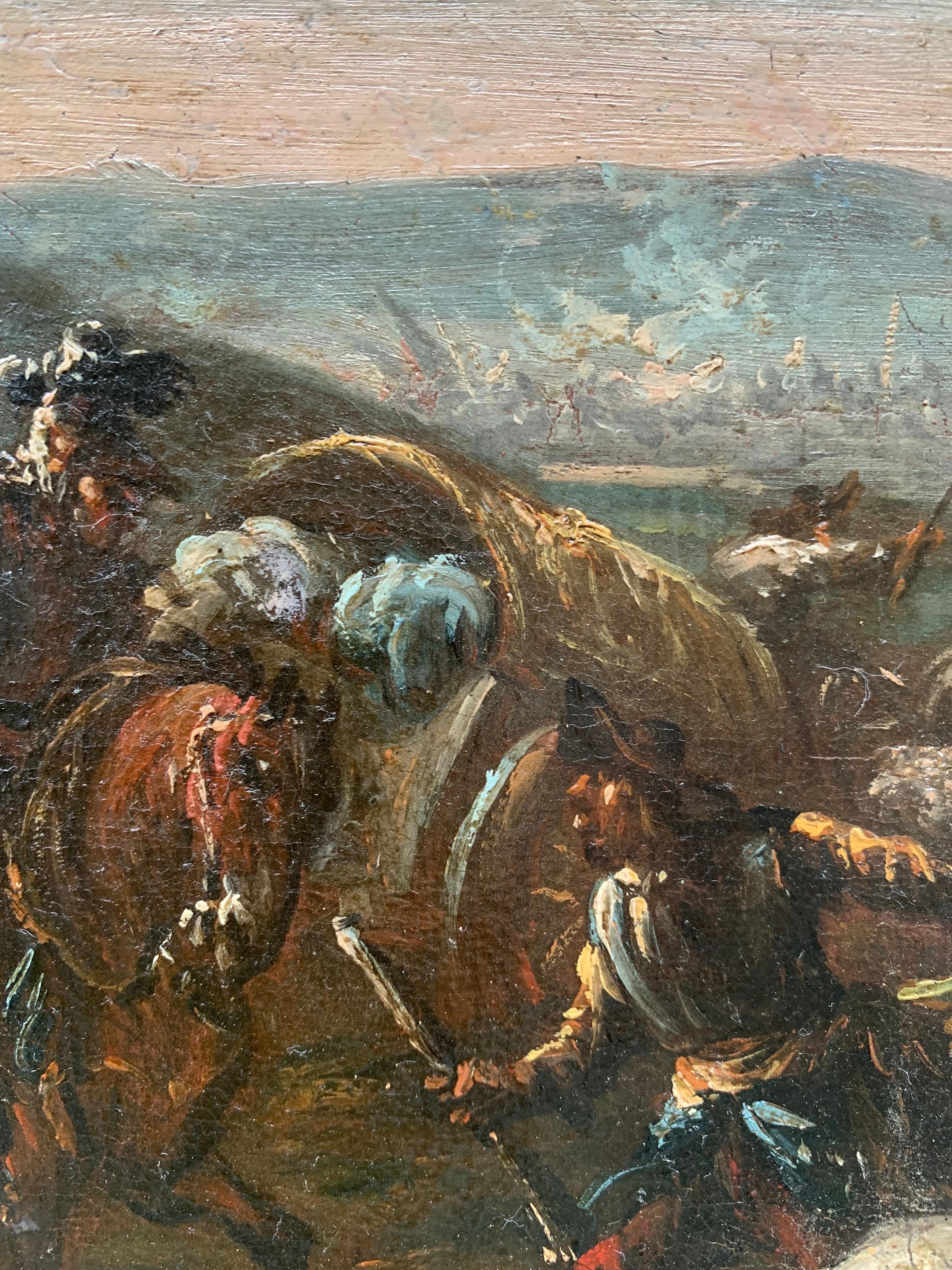 Military Camp Scene and Battle. Pietro Graziani (XVII/XVIII secolo), entourage in vendita 3