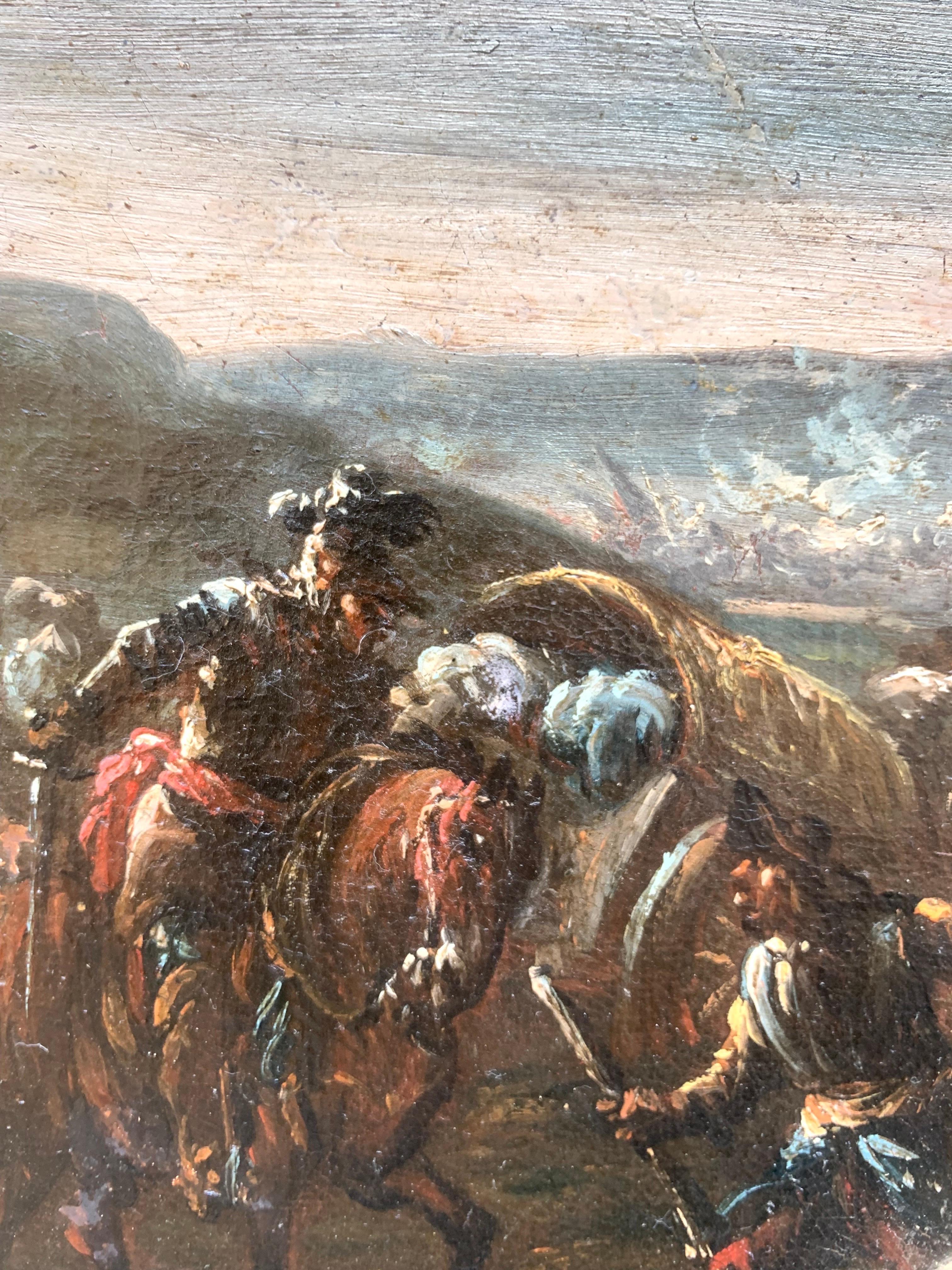 Military Camp Scene and Battle. Pietro Graziani (XVII/XVIII secolo), entourage in vendita 5