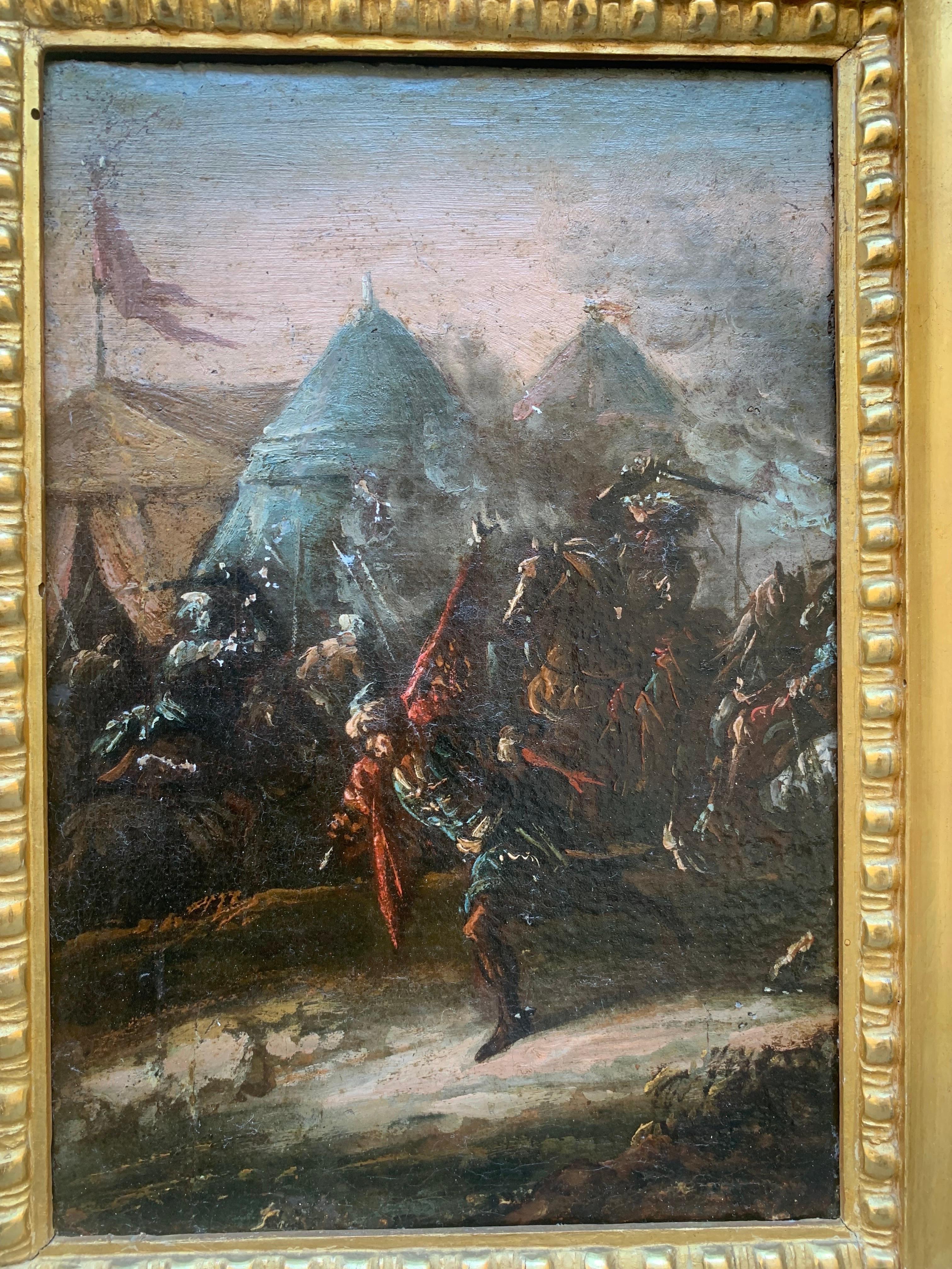Military Camp Scene and Battle. Pietro Graziani (XVII/XVIII secolo), entourage in vendita 6