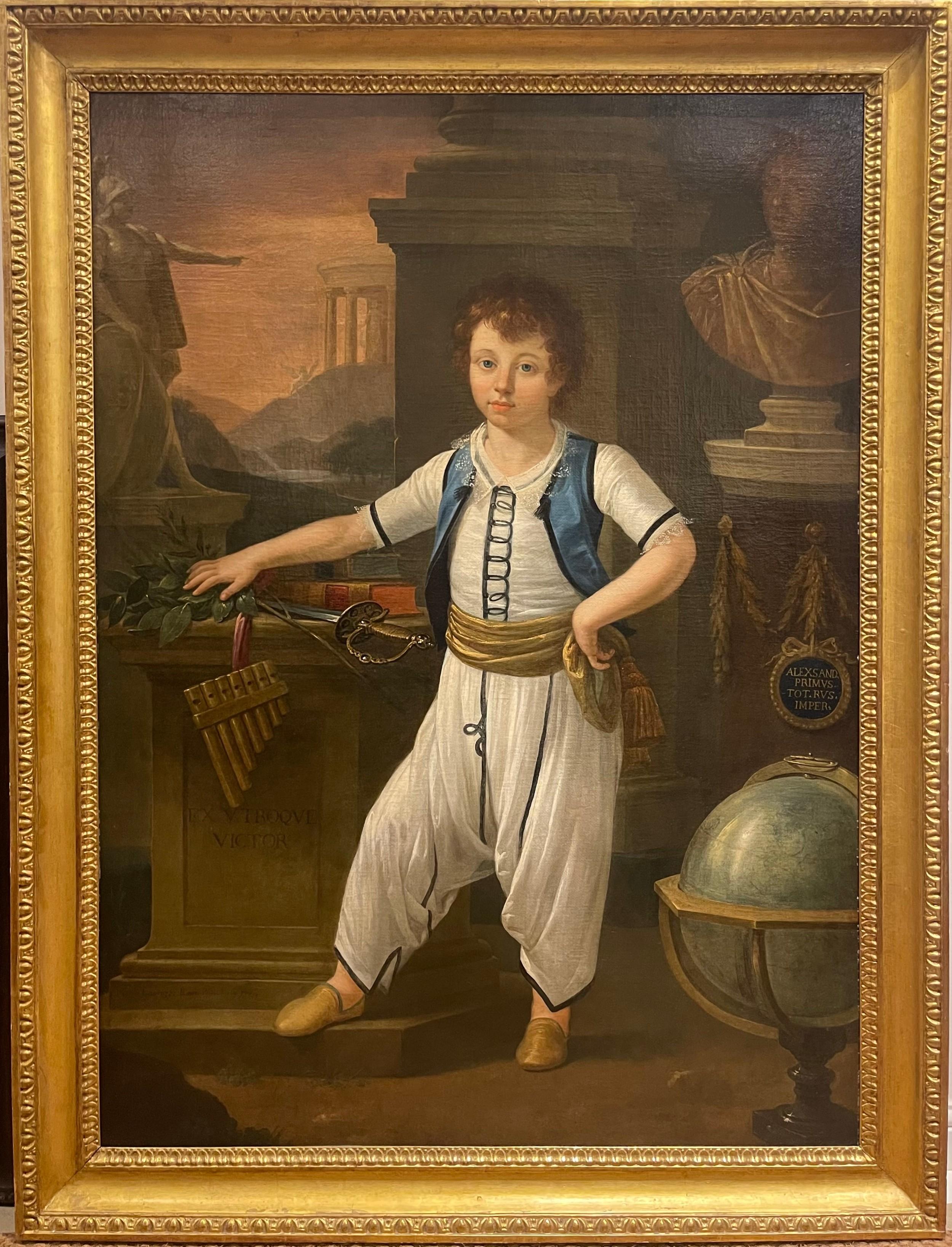 A Full-Length Portrait of Nicholas I of Russia in a Classical Setting - Painting by Pietro Labruzzi