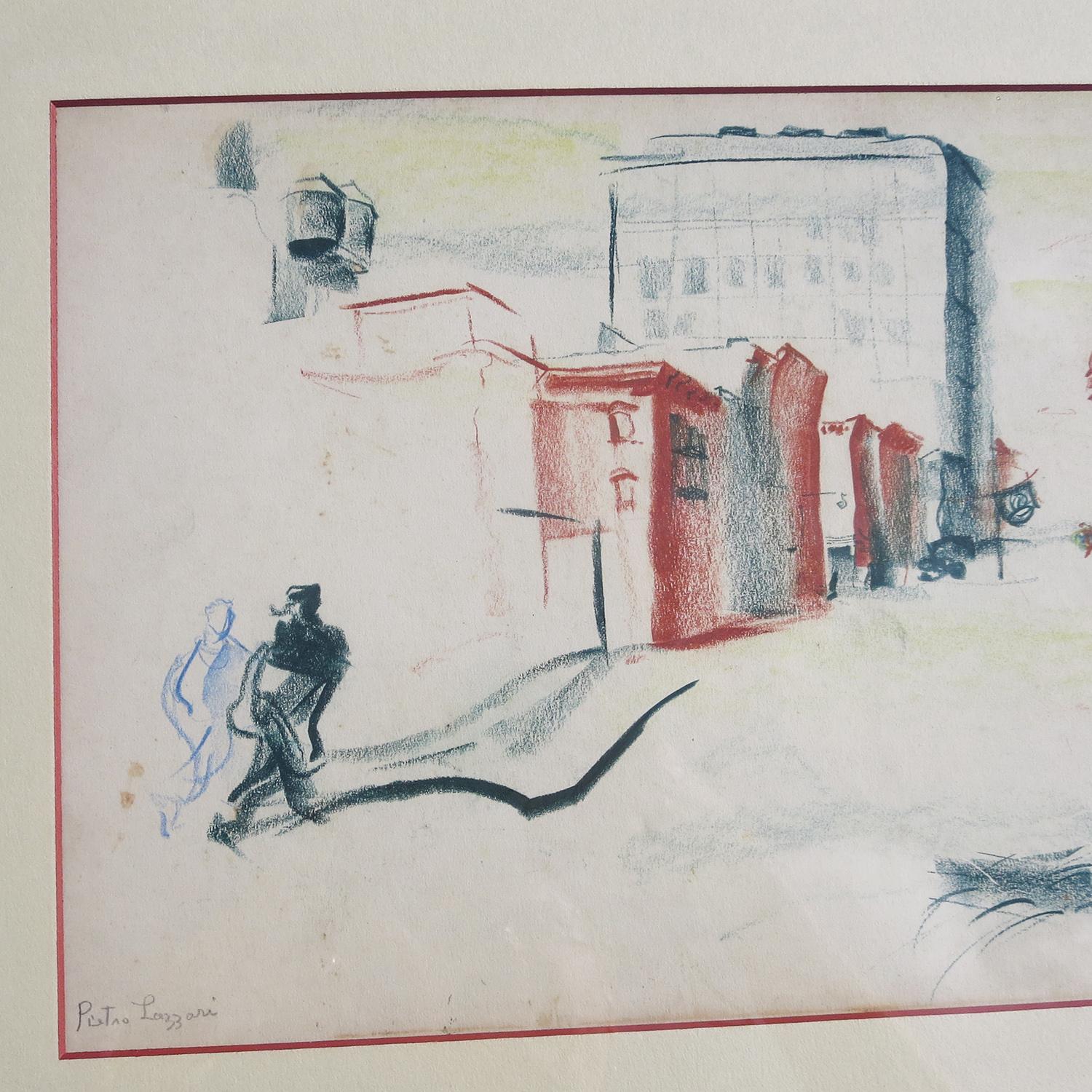 American Pietro Lazzari '1895-1979' WPA Signed Etching For Sale
