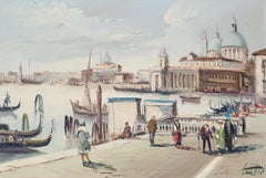 Venetian Canal Painting by Pietro Lietti