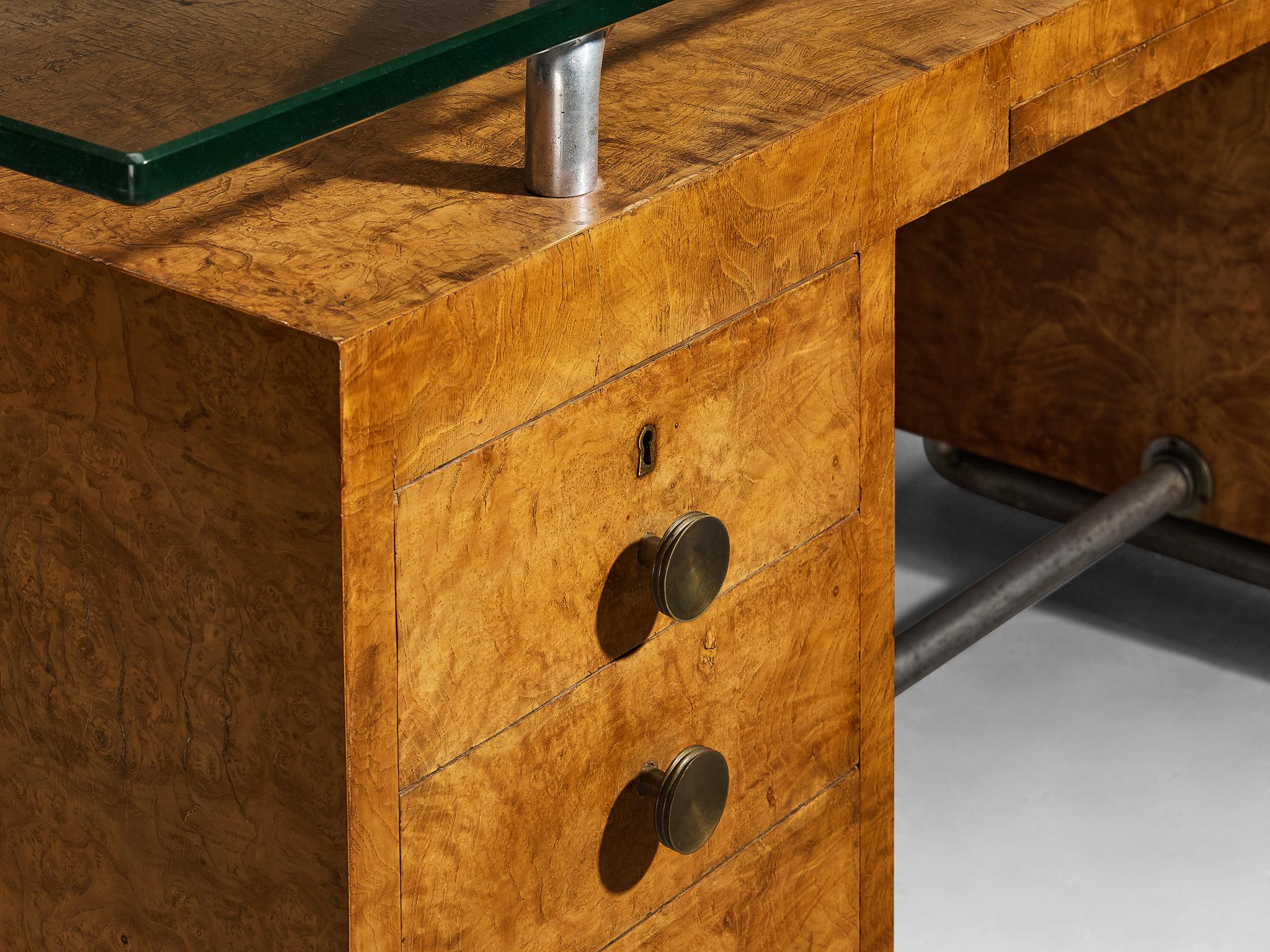 Bureau rationaliste Pietro Lingeri des années 1930 en placage de racine de bruyère en vente 4