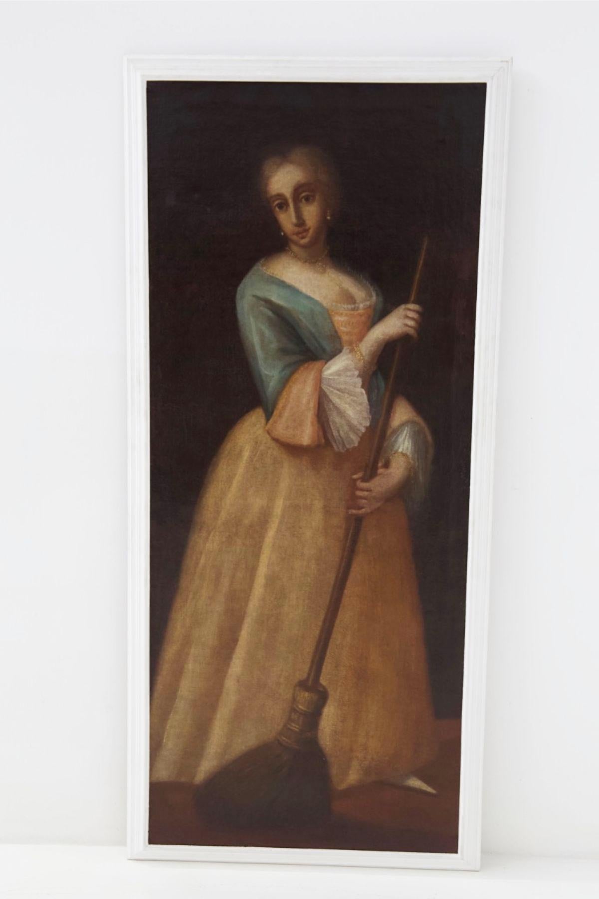 Pietro Longhi Antique Venetian Colombina Painting 'Attr.' 2