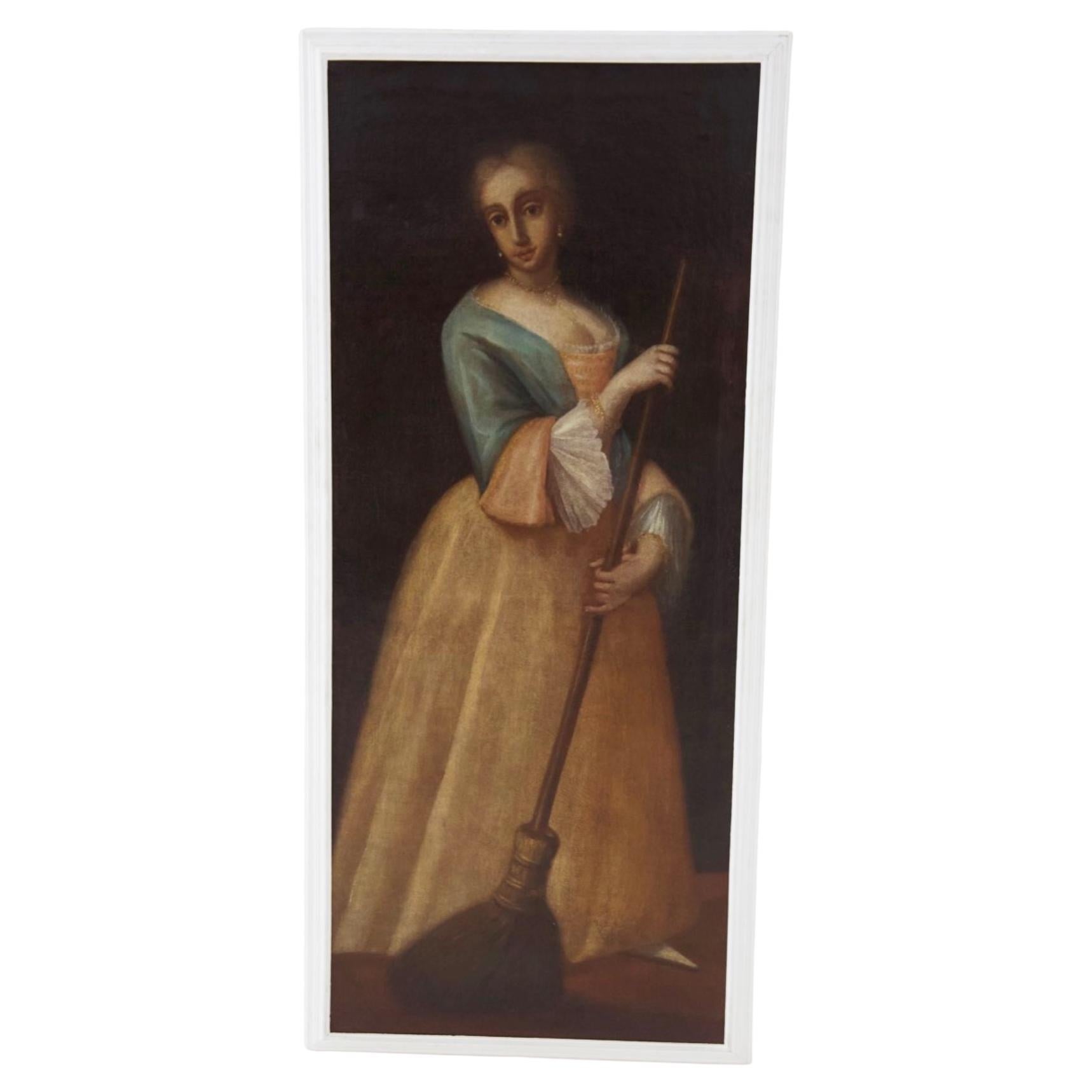 Pietro Longhi Antique Venetian Colombina Painting 'Attr.'