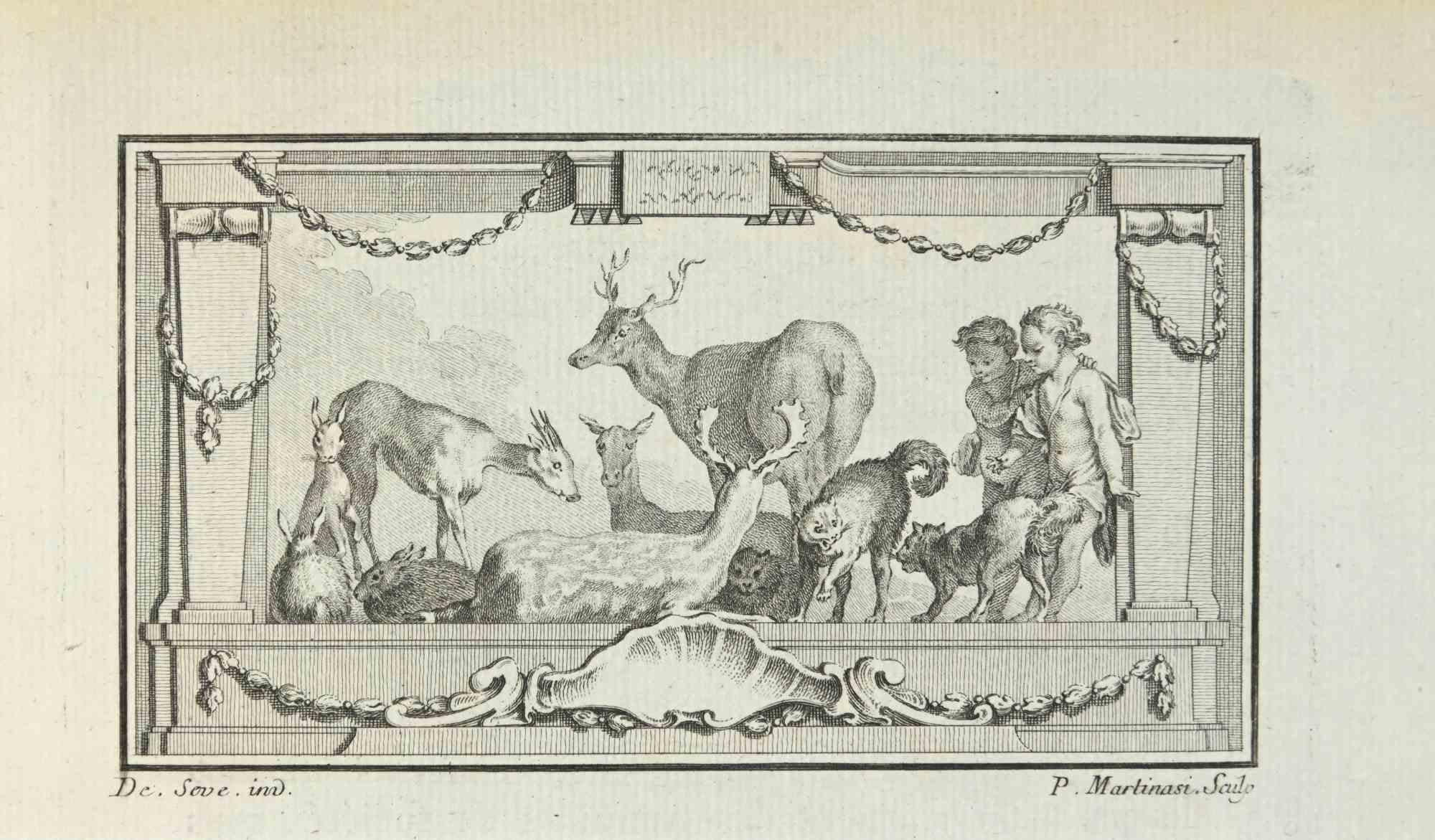 Die Komposition ist eine Radierung aus dem Jahr 1771 von Pietro Martinasi.

Auf der Platte betitelt und signiert.

Das Kunstwerk gehört zu der Suite "Histoire naturelle, générale et particulière avec la description du Cabinet du Roi". Paris: