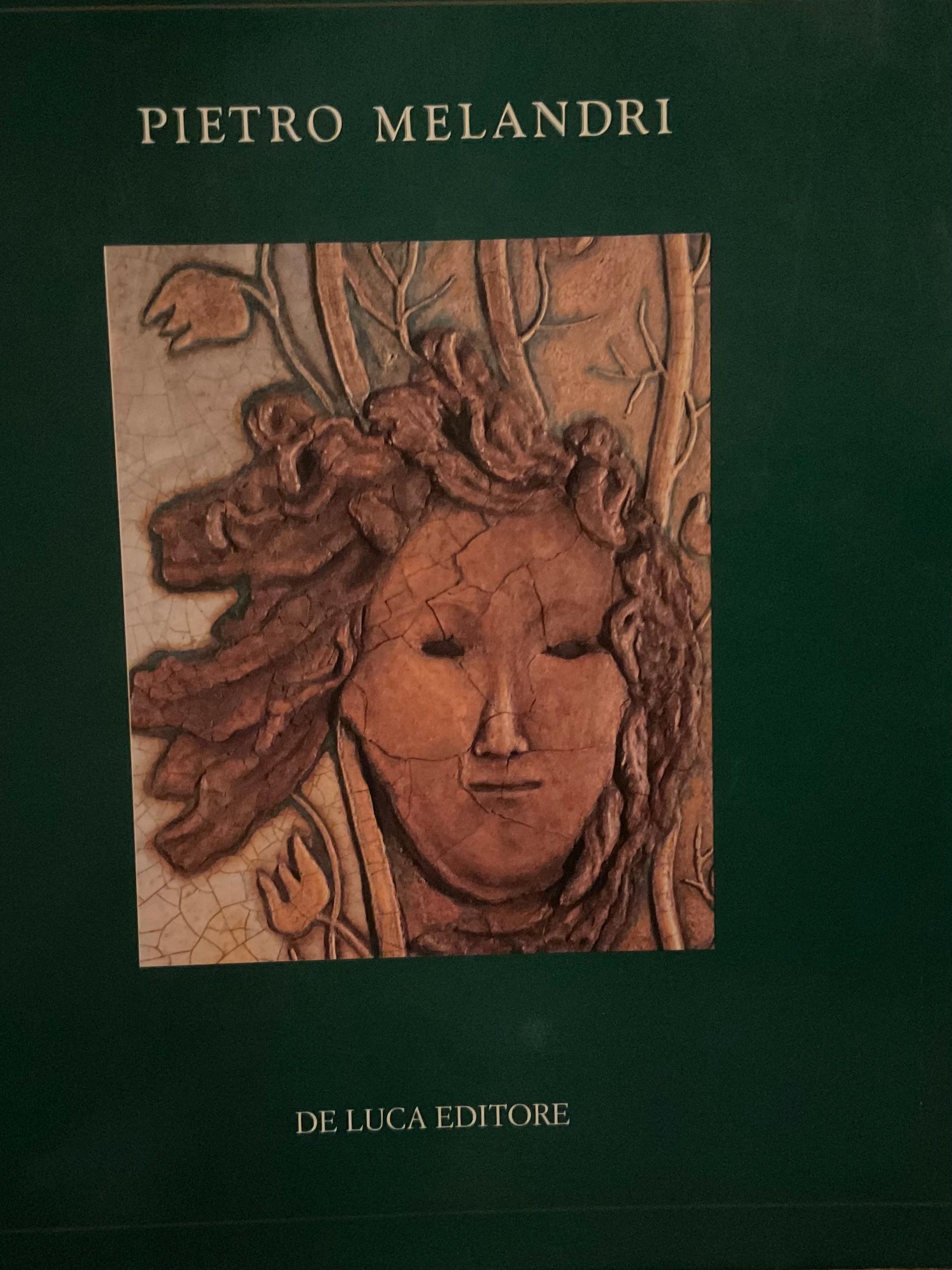 PIETRO MELANDRI - Cavallino in ceramica foglie in rilievo smaltate - ITALIA 1960 en venta 4