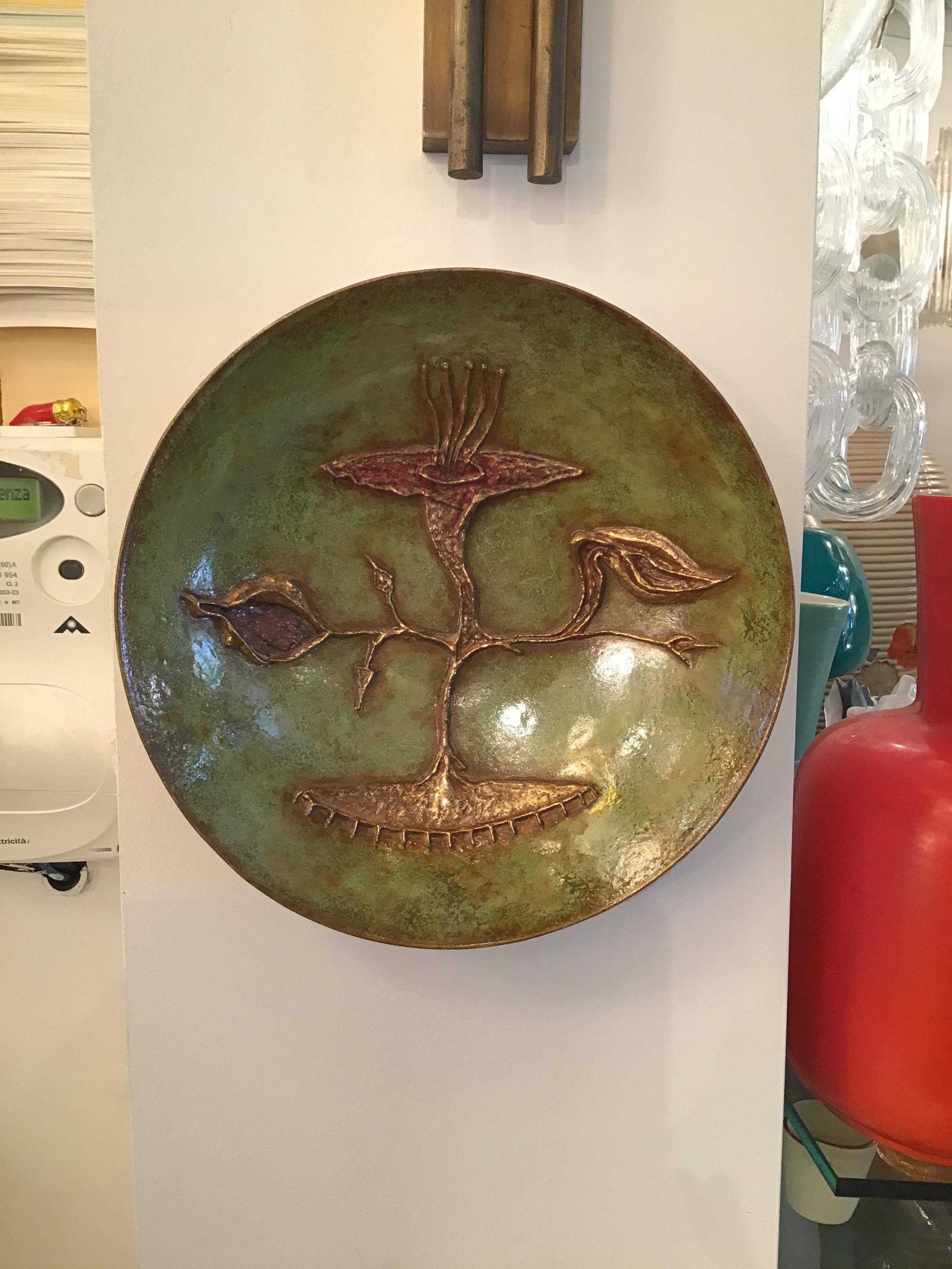 Altro Pietro Melandri Centrotavola o piatto decorativo da parete in ceramica, 1950, Italia in vendita