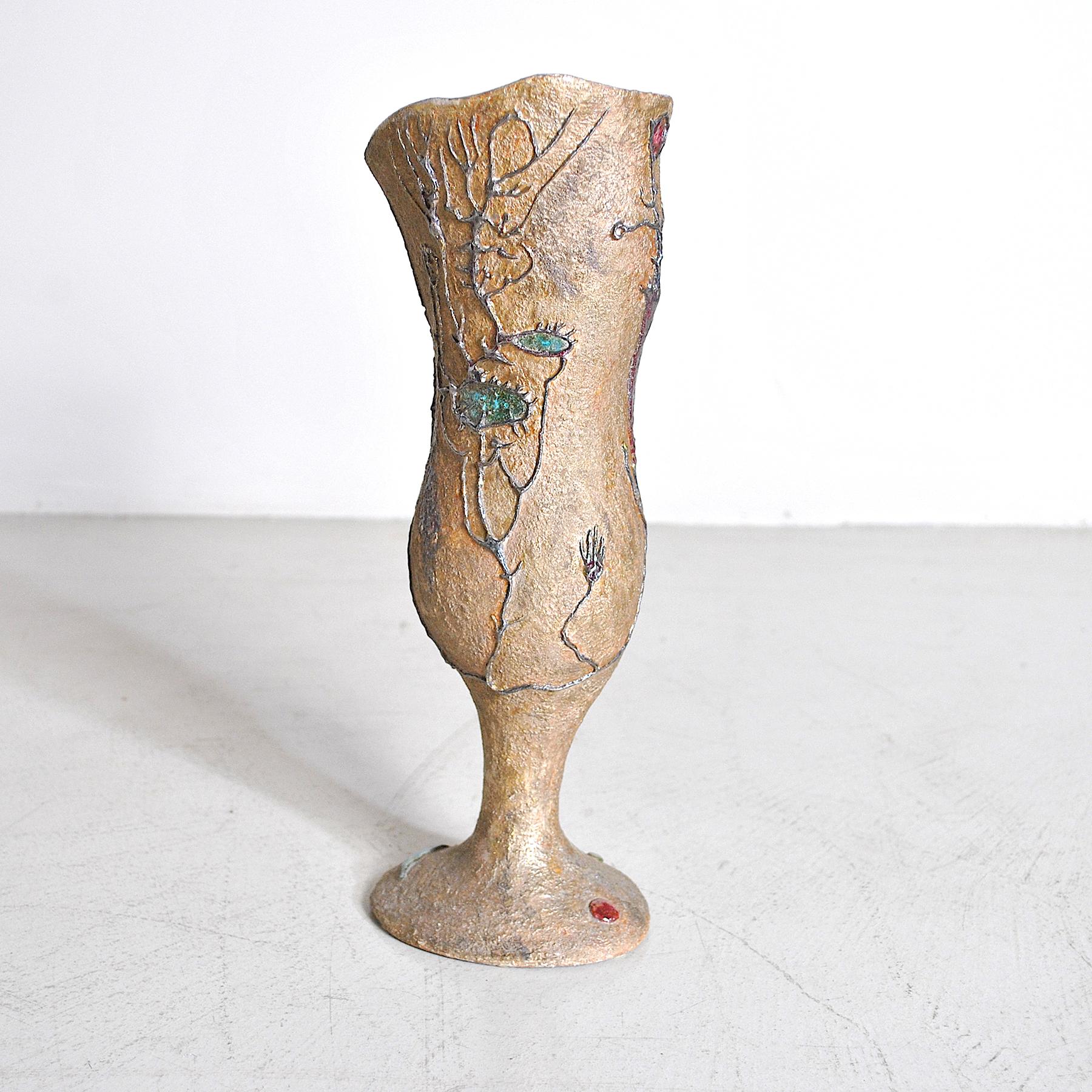 Reflected ceramic goblet sculpture with a pastille decoration of abstract shapes, Pietro Melandri

 

In 1925 Melandri's ceramics are at the Exposition des Arts Decoratives in Paris and in 1930 they arrive at the Triennale of Monza and at the