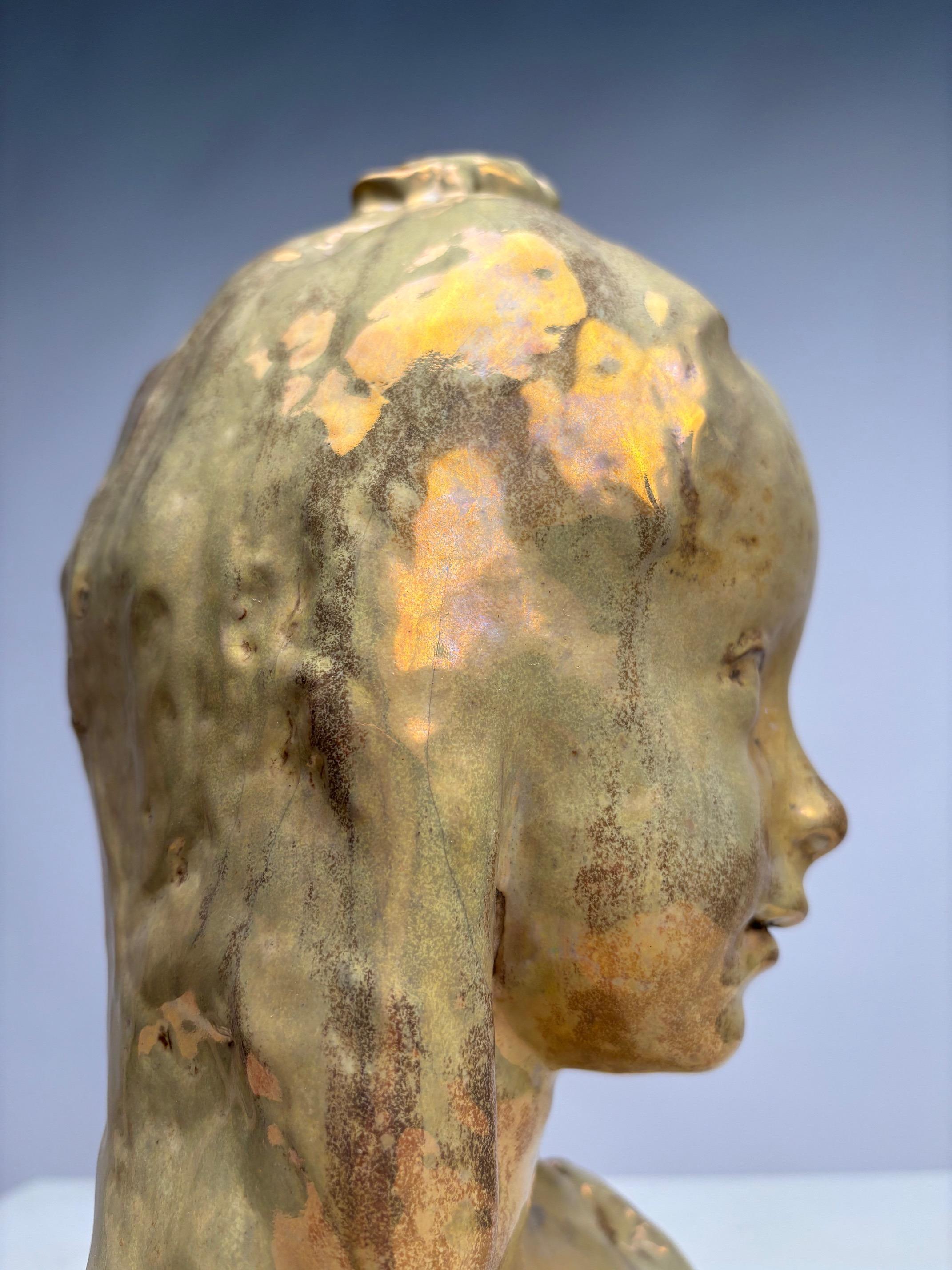 Pietro Melandri, Cabeza de niña basada en un diseño de Domenico Matteucci (Firmado) en venta 2