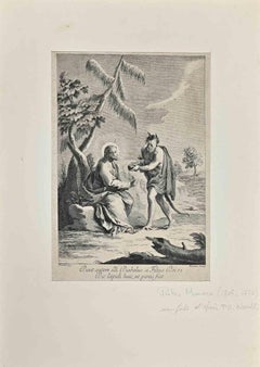 Pan With Cristo - Woodcut print by Pietro Monaco - 18th Century