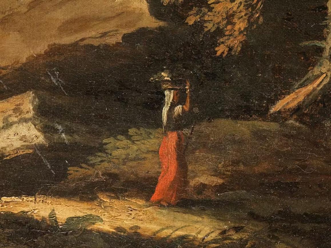 17th Century by Pietro Montanini Landscape Oil on Canvas For Sale 4