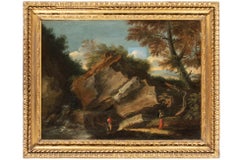 17th Century by Pietro Montanini Landscape Oil on Canvas