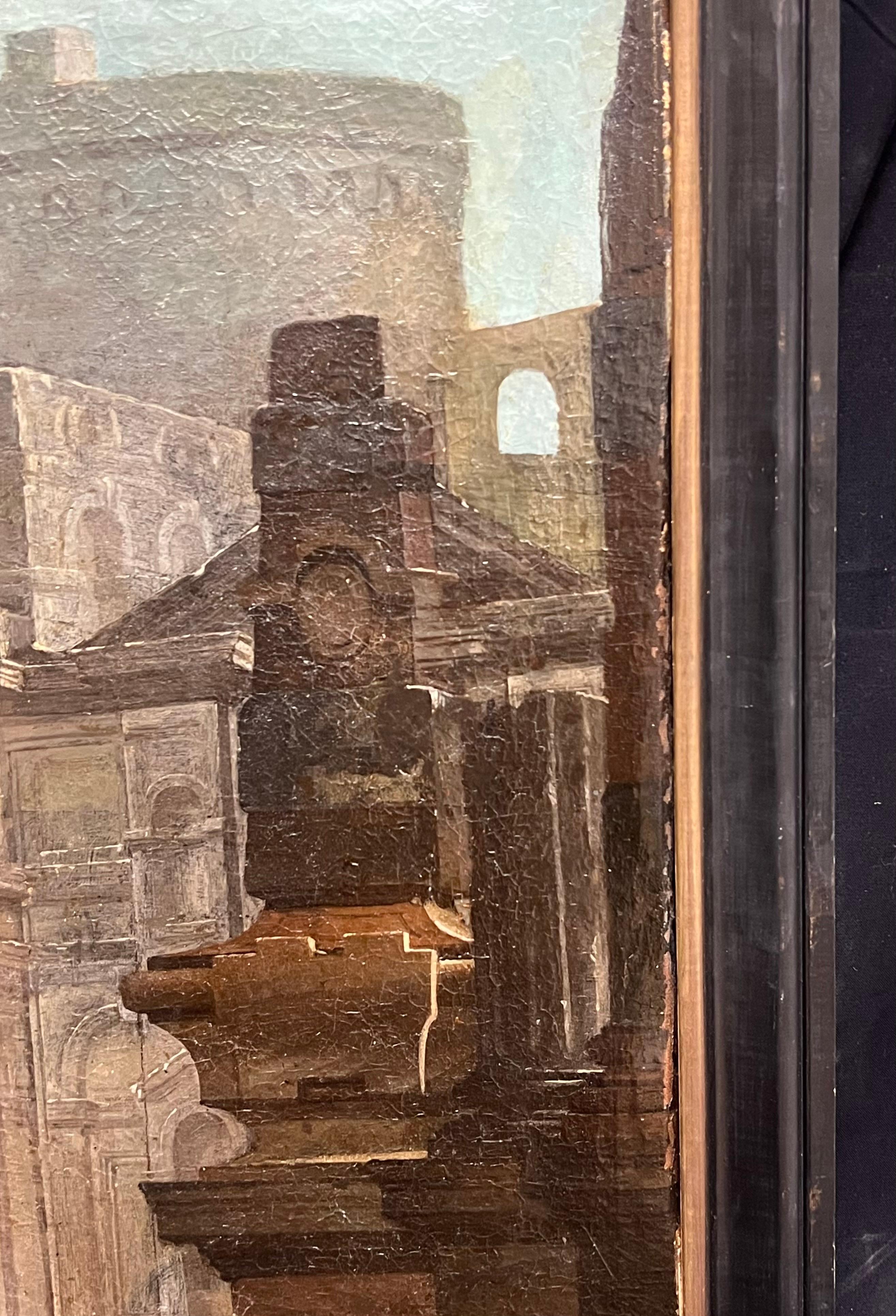 Classical Ruins
Italian, early 18th century
circle of Pietro PALTRONIERI dit IL MIRANDOLESE (1673-1741)
oil on canvas, framed
Framed: 27 x 34 inches
Canvas : 24 x 30 inches
Provenance: private collection, France
Condition: very good