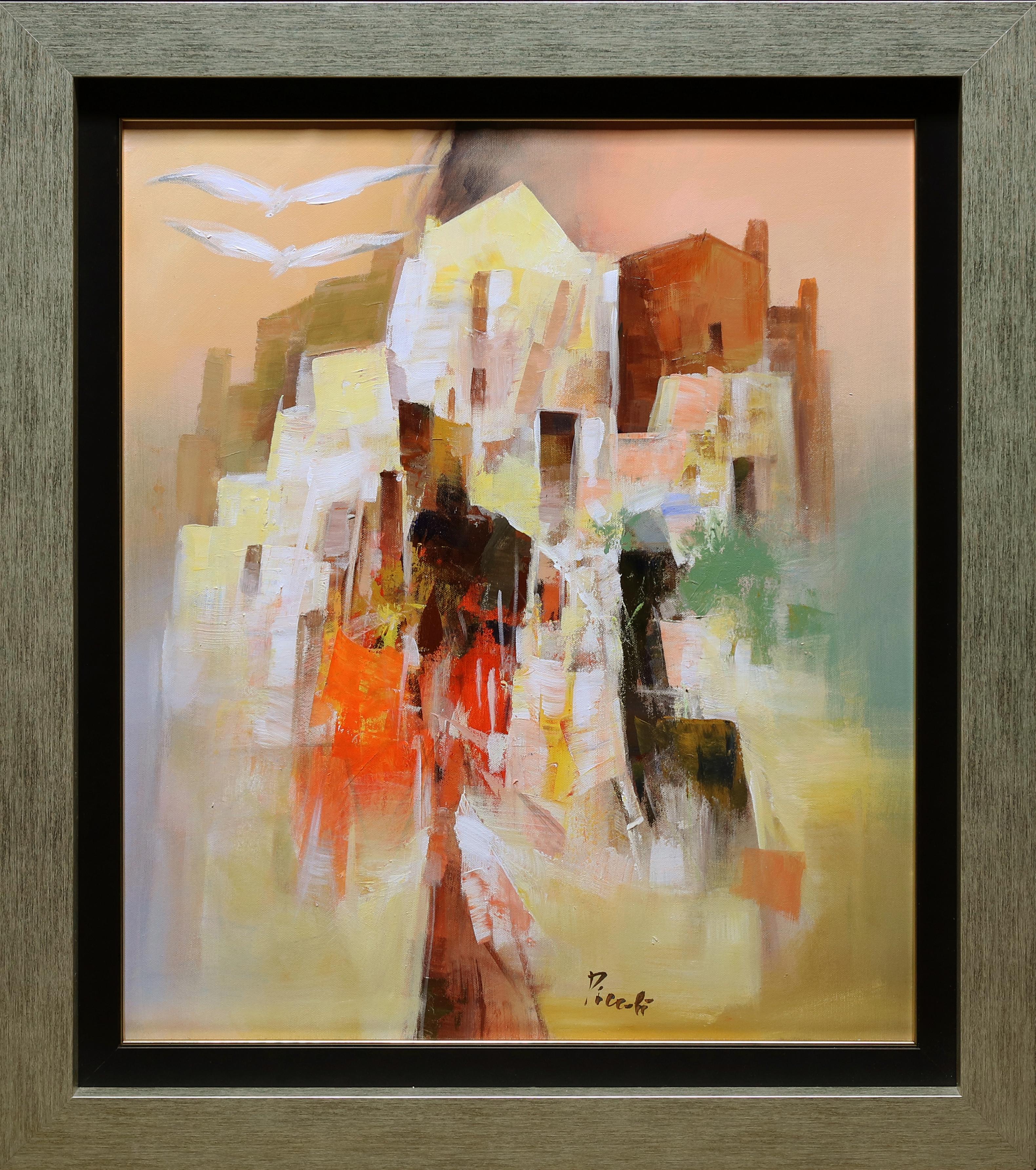 Pietro Piccoli Landscape Painting – Zusammenstellung mit Uccelli