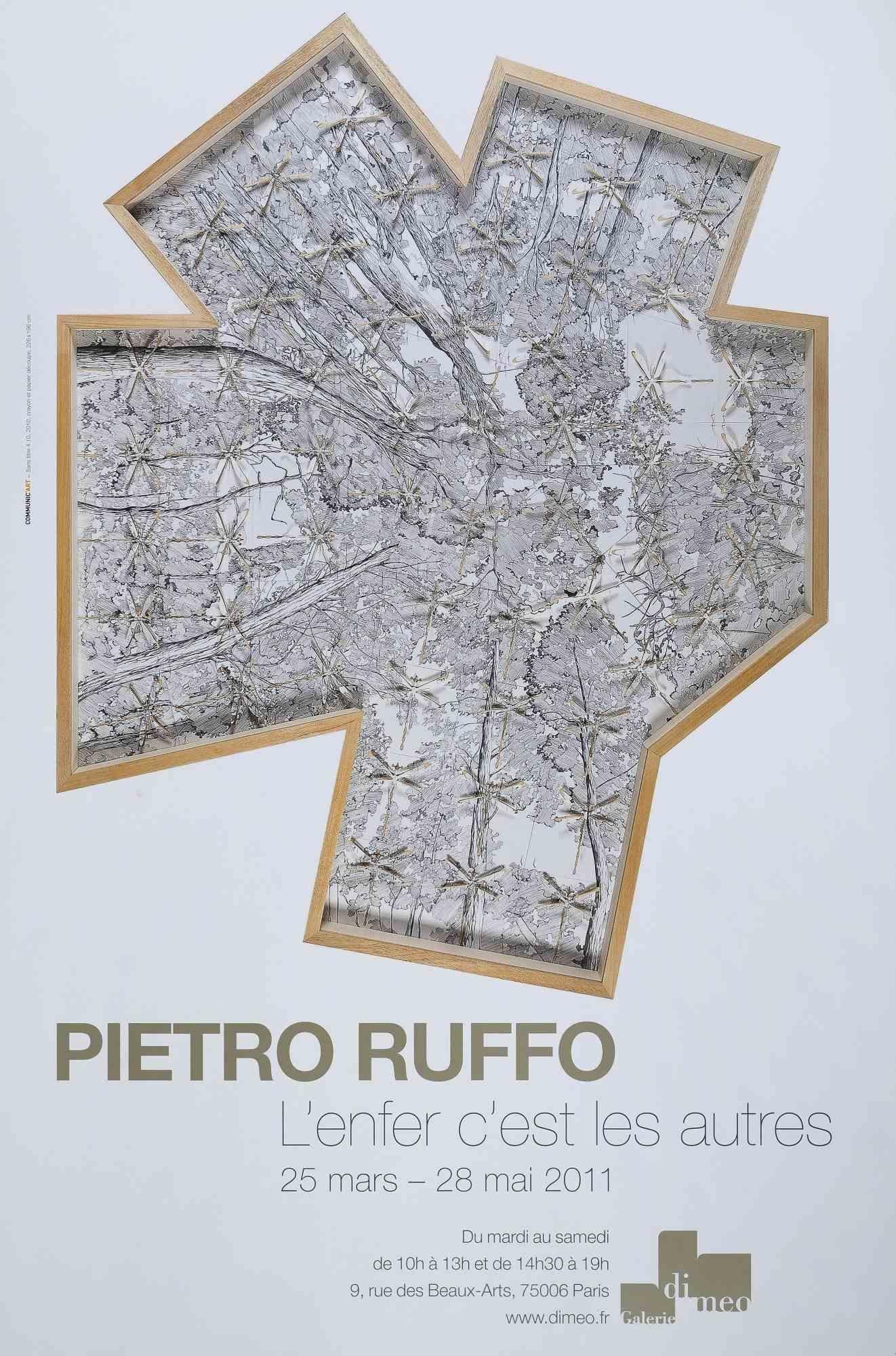 Pietro Ruffo - Exhibition Poster est une impression offset réalisée pour l'exposition de Pietro Ruffo à la Galerie Di Meo en 2011.

Bonnes conditions.