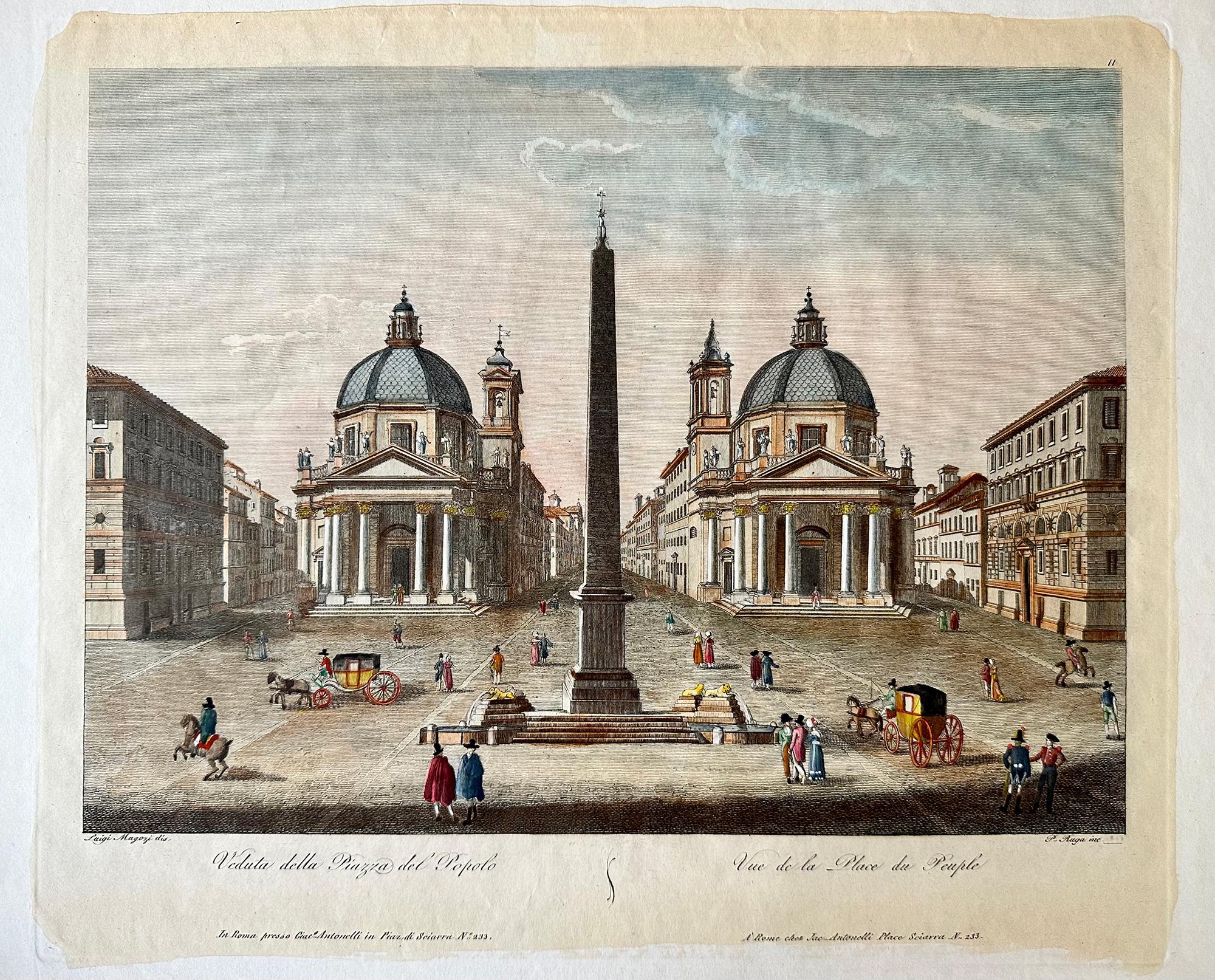 Veduta della Piazza del Popolo - Print by Pietro Ruga