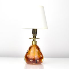 Pietro Toso per Fratelli Toso Lampada da tavolo in vetro artistico di Murano Sommerso ambra 1950s