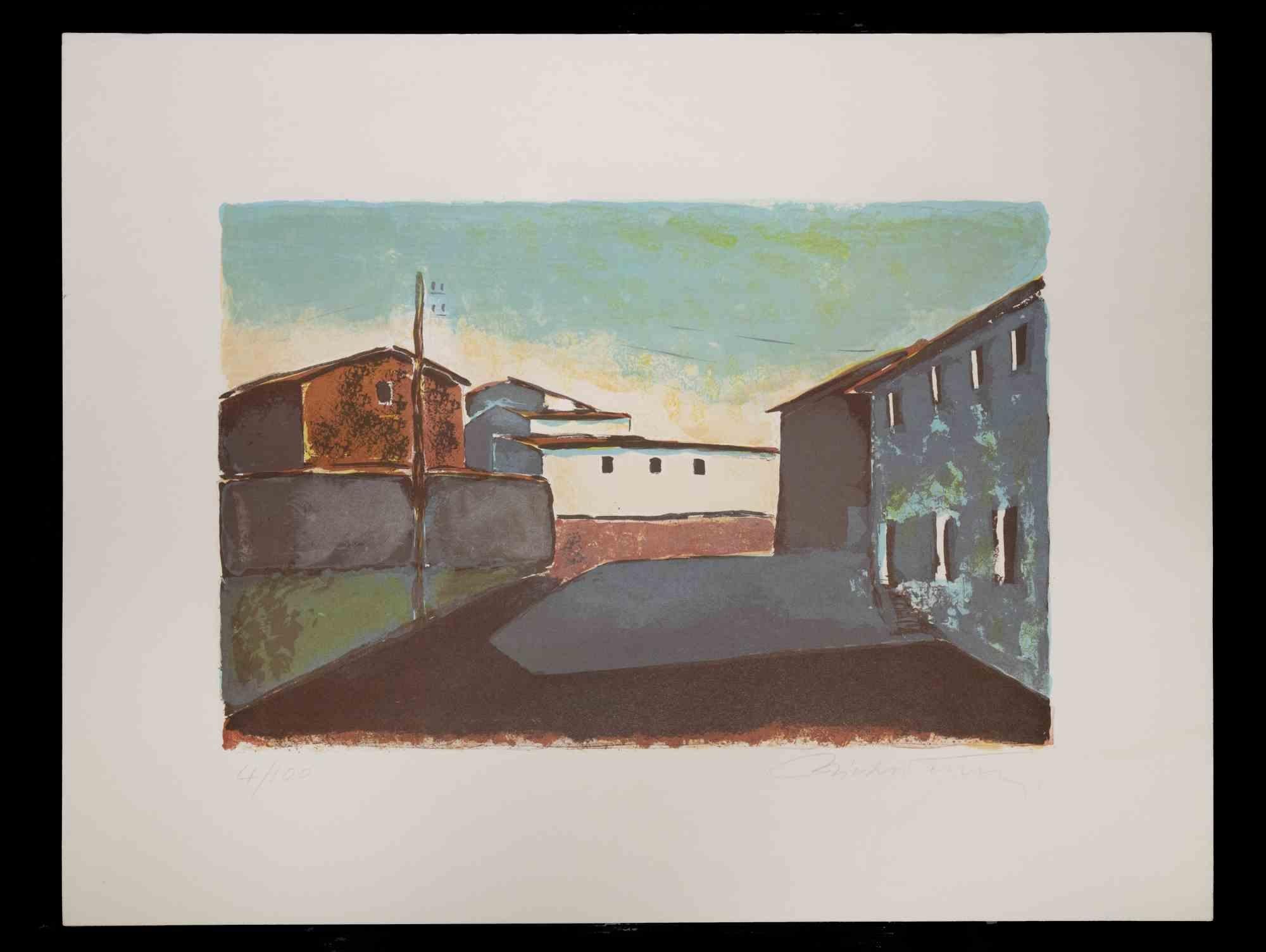Landscape is an original artwork realized in the 1970s by Pietro Vanni.

Mixed colored lithograph

Hand signed and numbered. Edition of 100 prints.