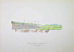 Racing Horses - Etching by Pietro Ventura - 1970s