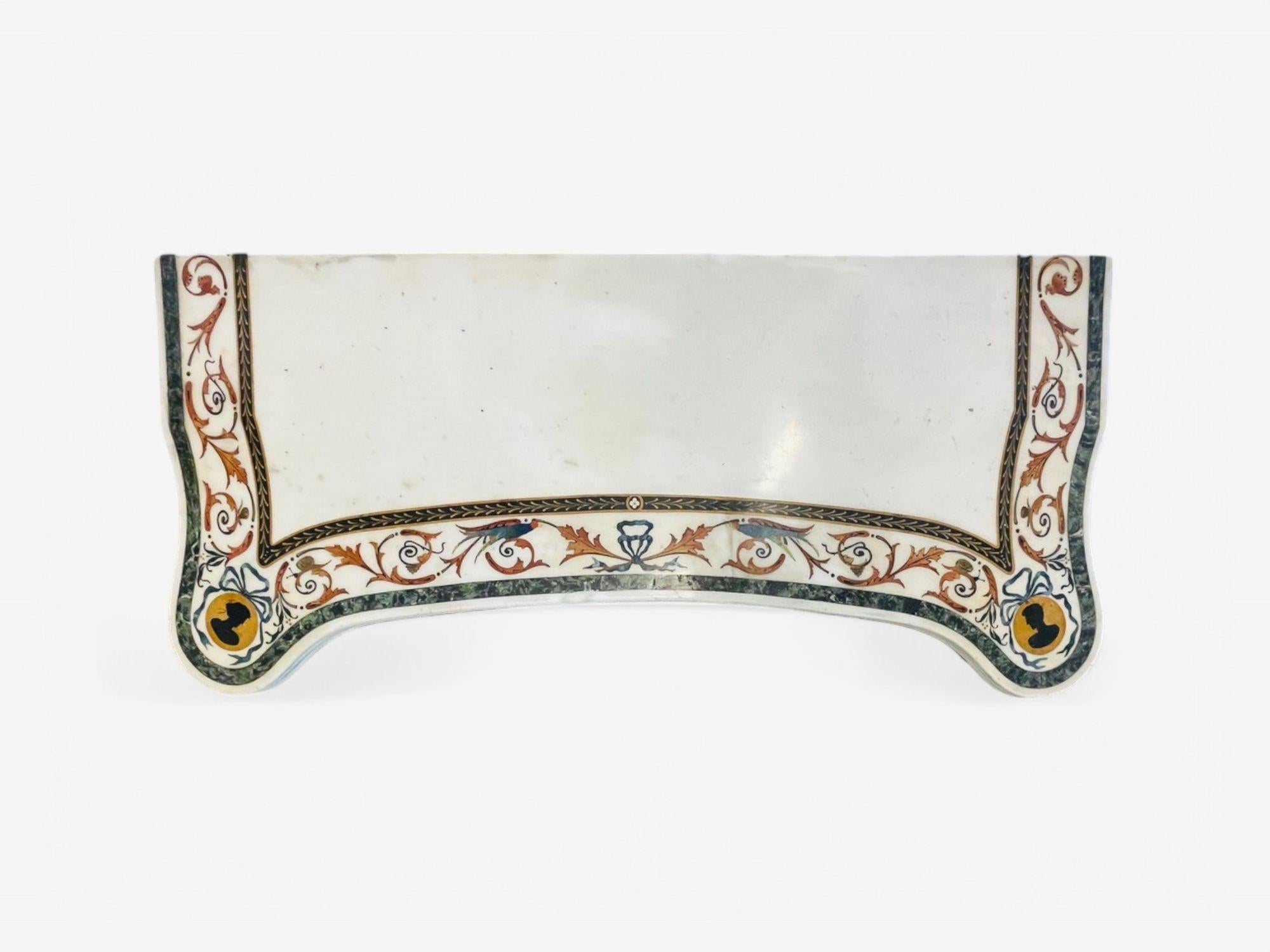 Pietto Bossi attr, Scagliola Marble, Giltwood, Mirrored Consoles, Italy, 18th c For Sale 4