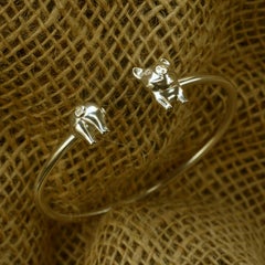 Pig Bangle in Sterling Silver