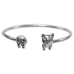 Pig Bangle in Sterling Silver