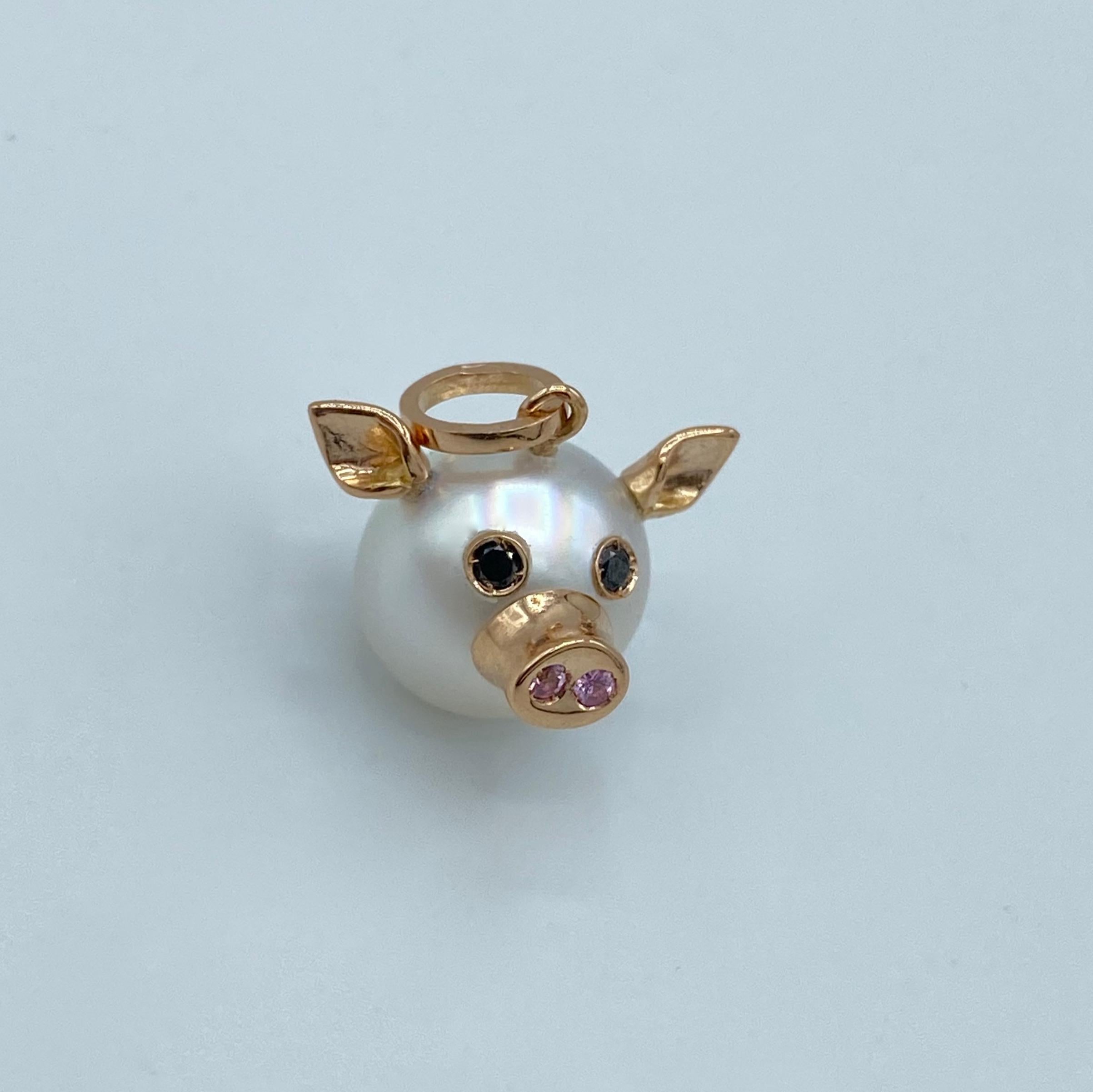 diamond pig necklace