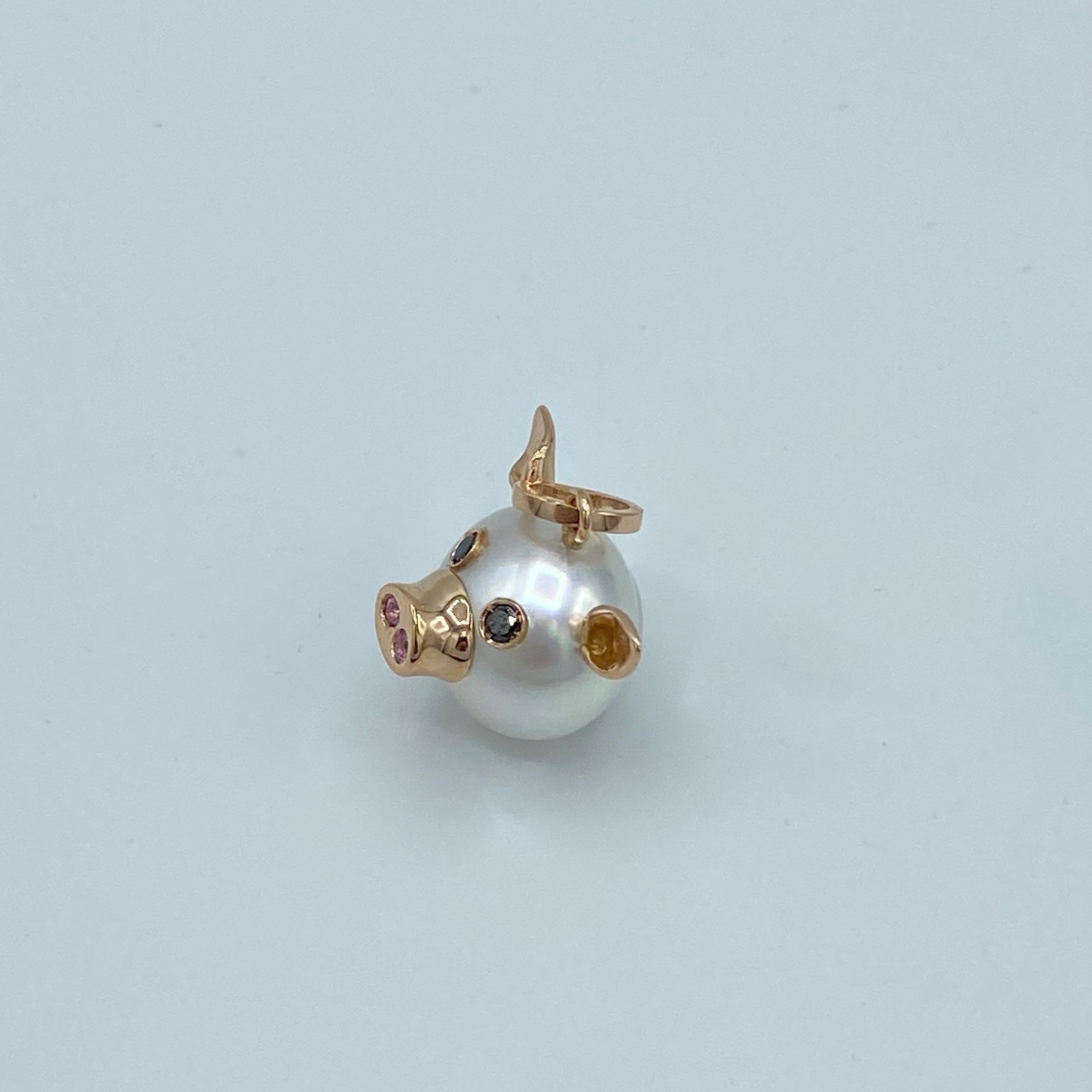 pig diamond necklace