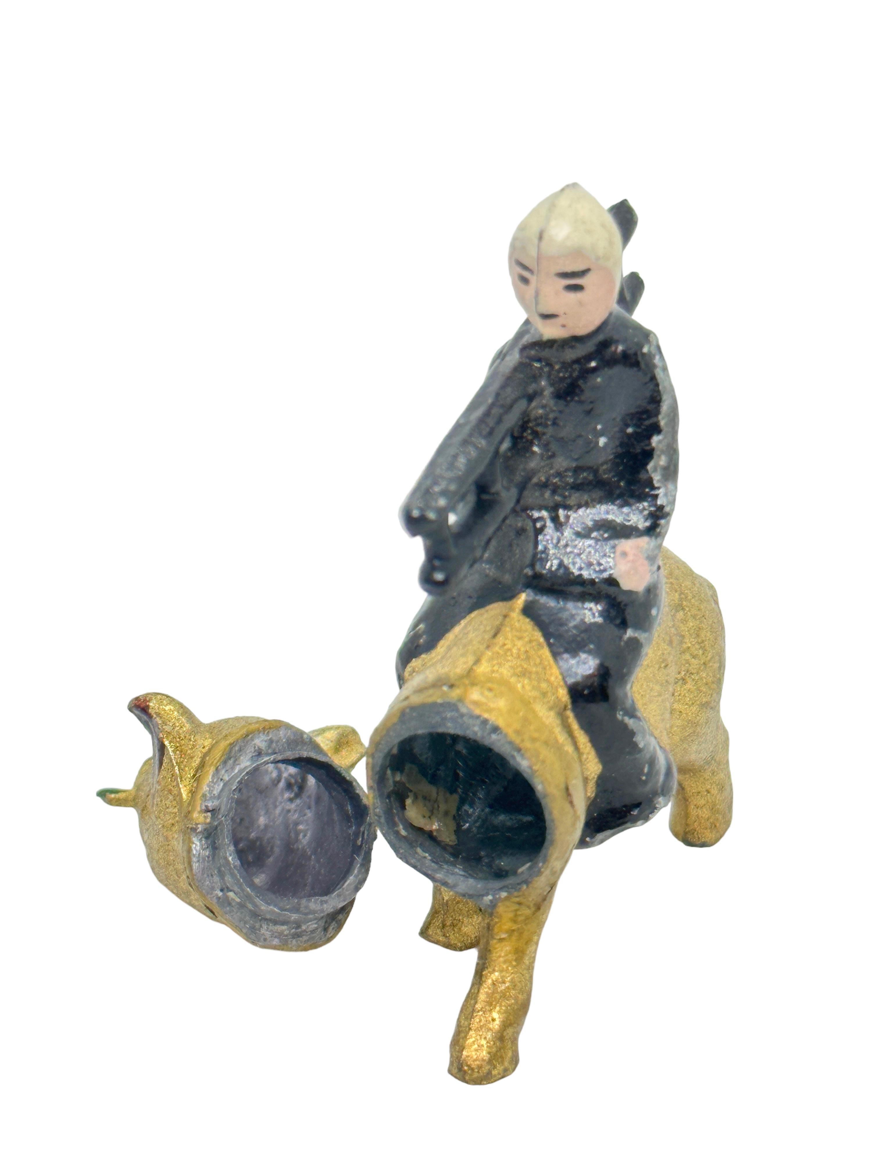 Pig & Chimney Sweep Lucky Charm, Candy Secret Chamber Container, Antique, 1900s In Good Condition For Sale In Nuernberg, DE