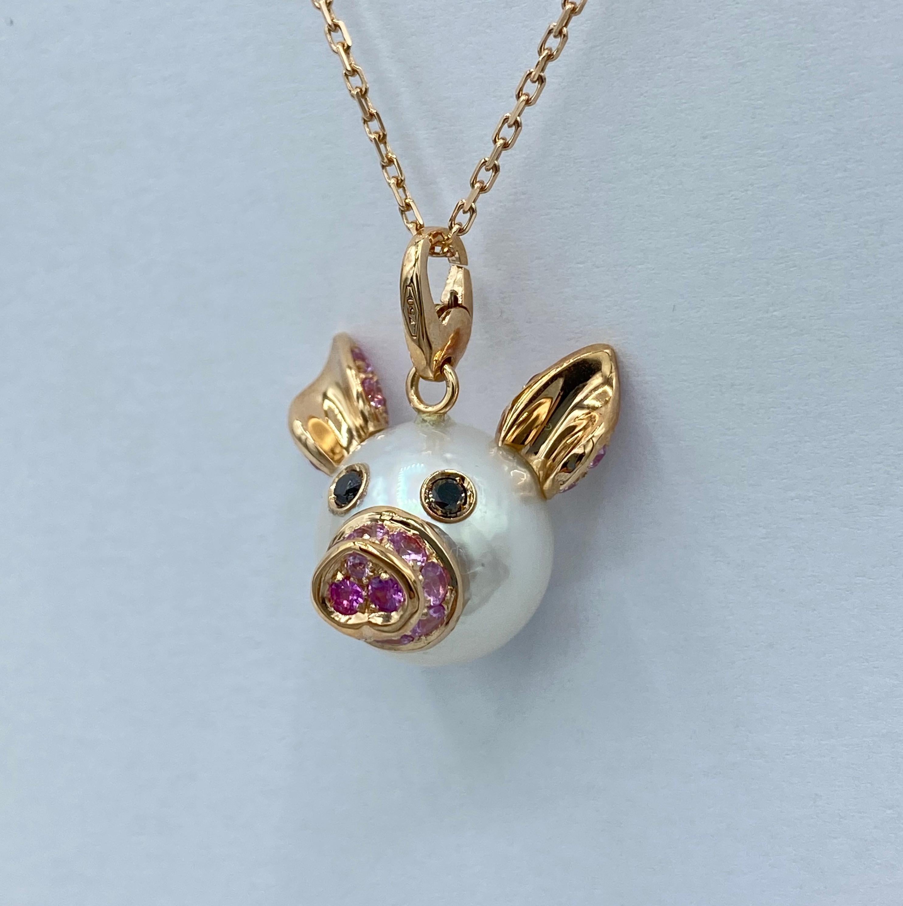 pig with pearl necklace