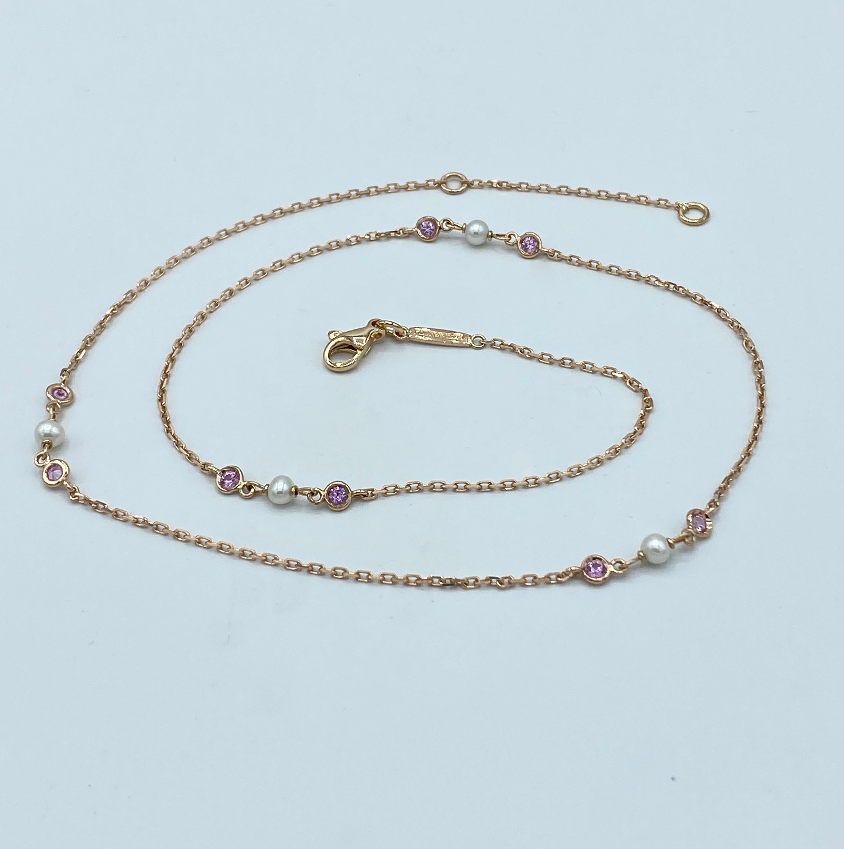 Pig Diamond Sapphire 18 Karat Red Gold Pearl Pendant Necklace and Charm In New Condition In Bussolengo, Verona