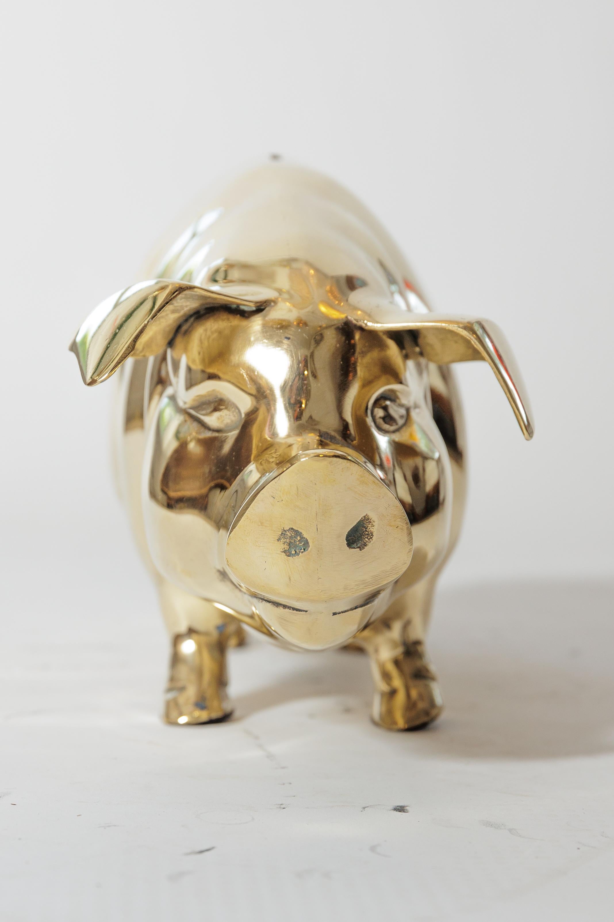 brass piggy bank