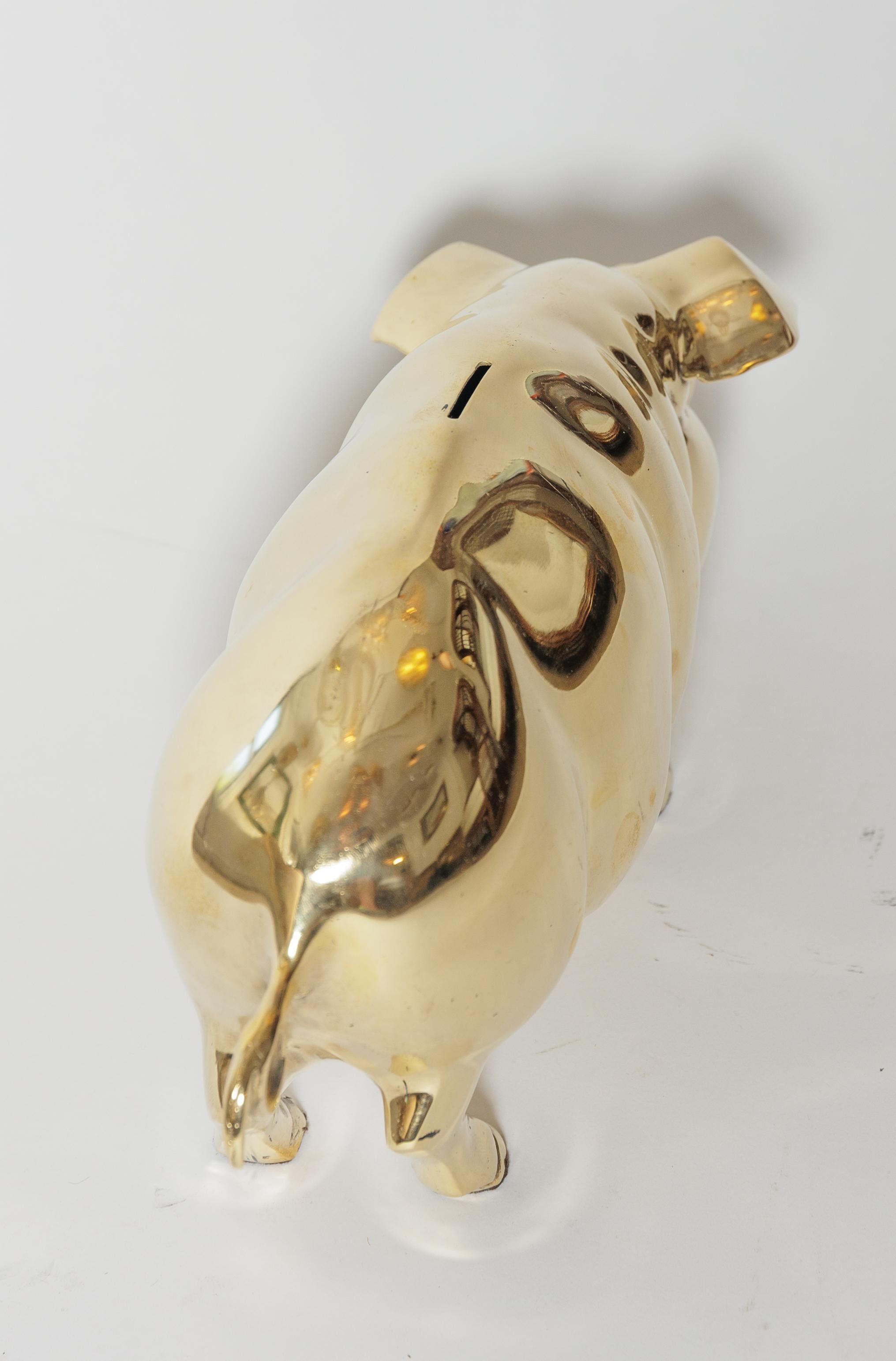 Modern Pig Form Brass Bank