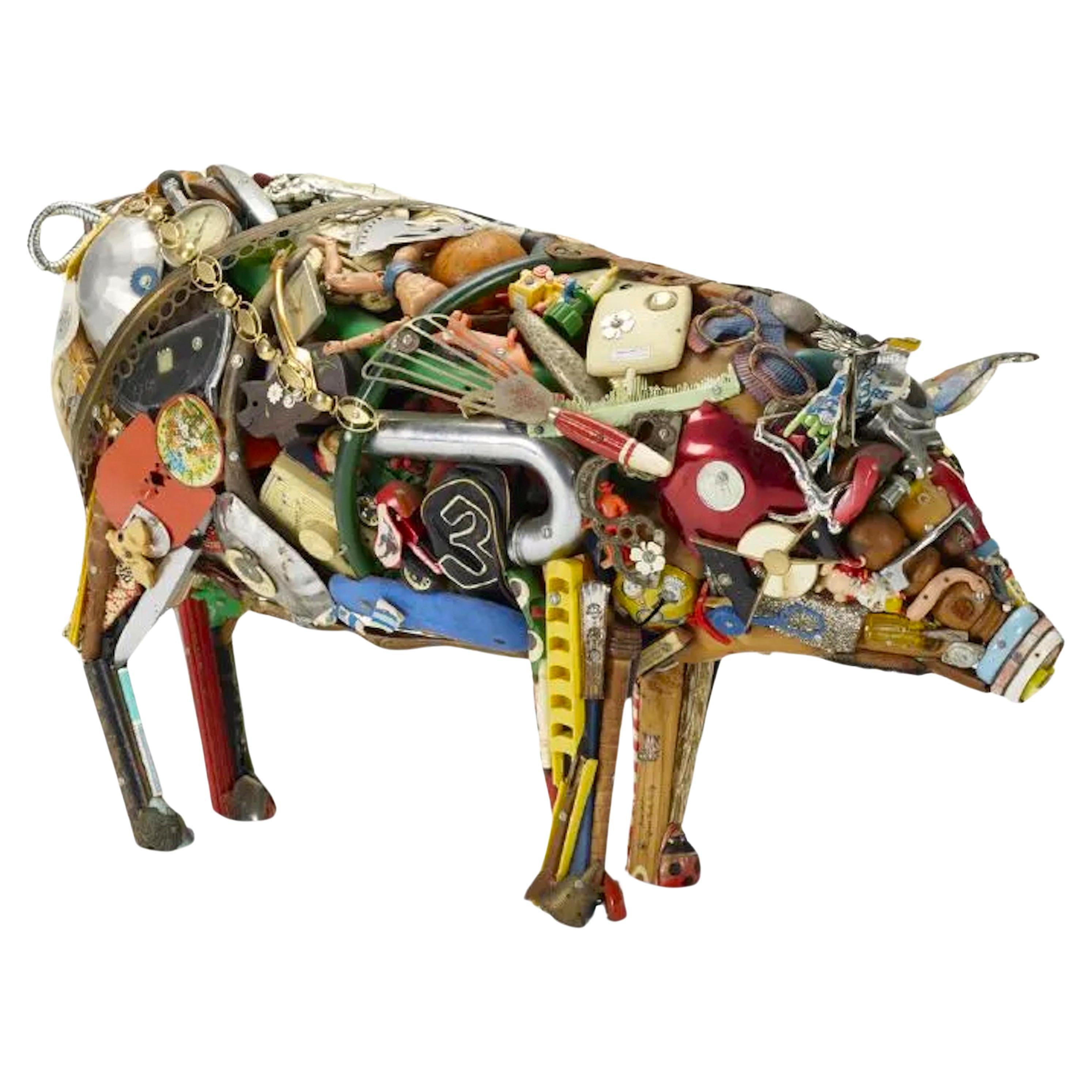 Gefundene Objekt-Skulptur „Pig“ von Leo Sewell