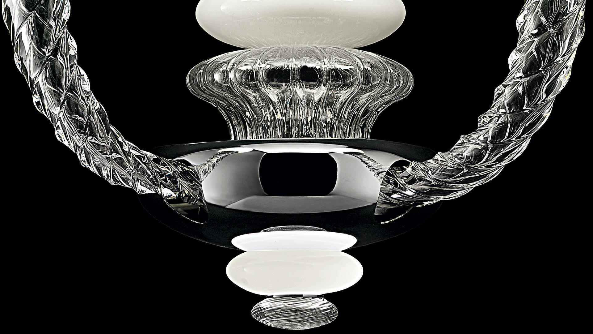 Italian Pigalle 5680 02 Wall Sconce in White/Crystal Glass, by Barovier&Toso