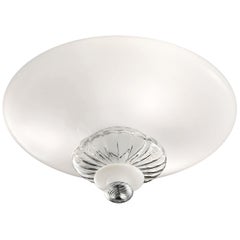 Pigalle 5690 Ceiling Lamp in White/Crystal Glass, by Barovier&Toso