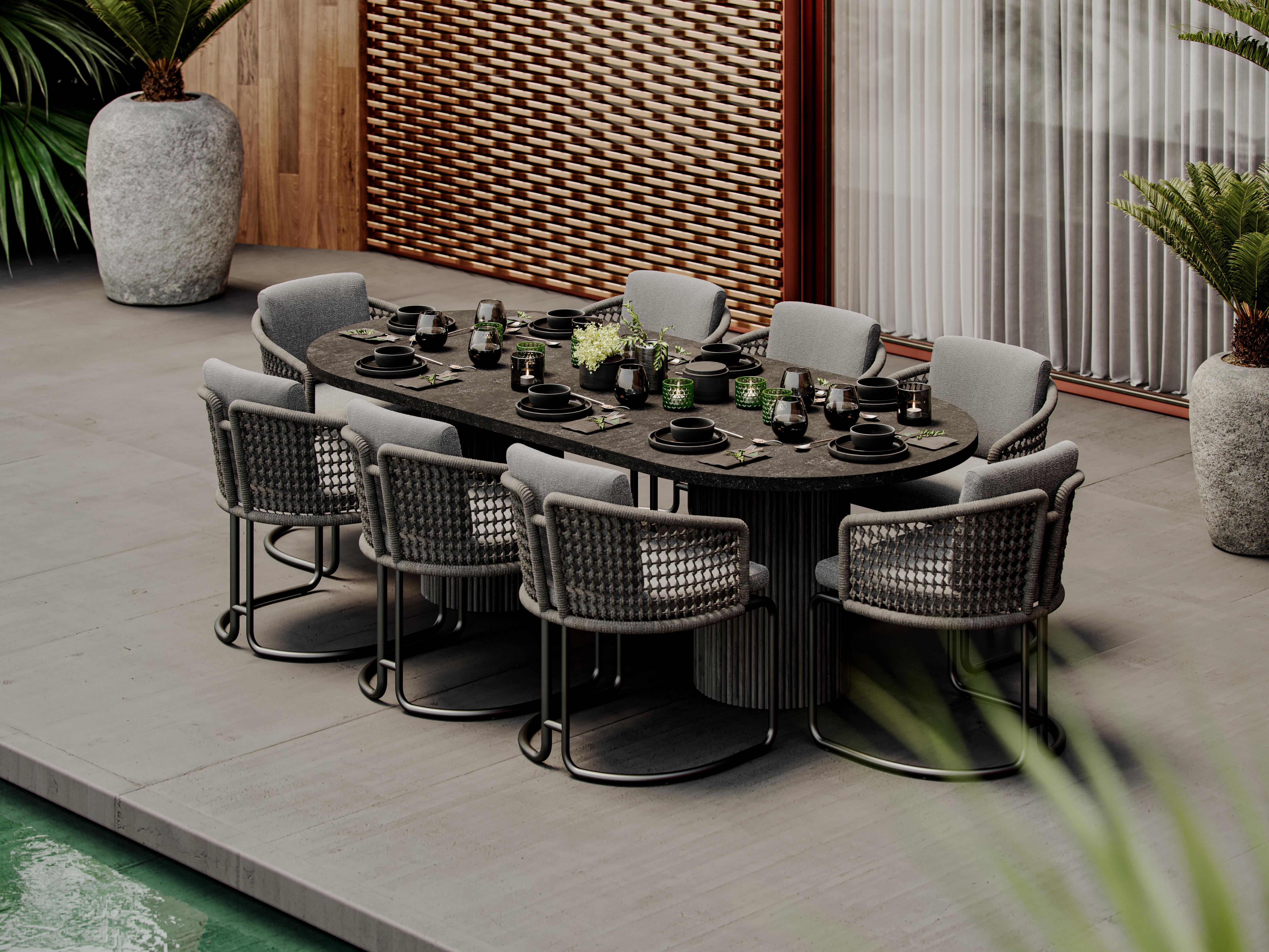 Hand-Crafted Pigalle Outdoor Dining Table by SNOC For Sale