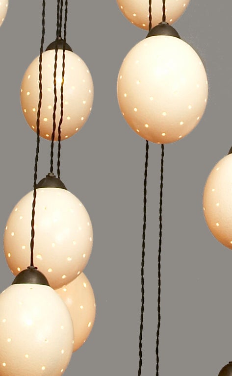 Modern Pigalle Ostrich Eggs Chandelier by Bourgeois Boheme Atelier For Sale