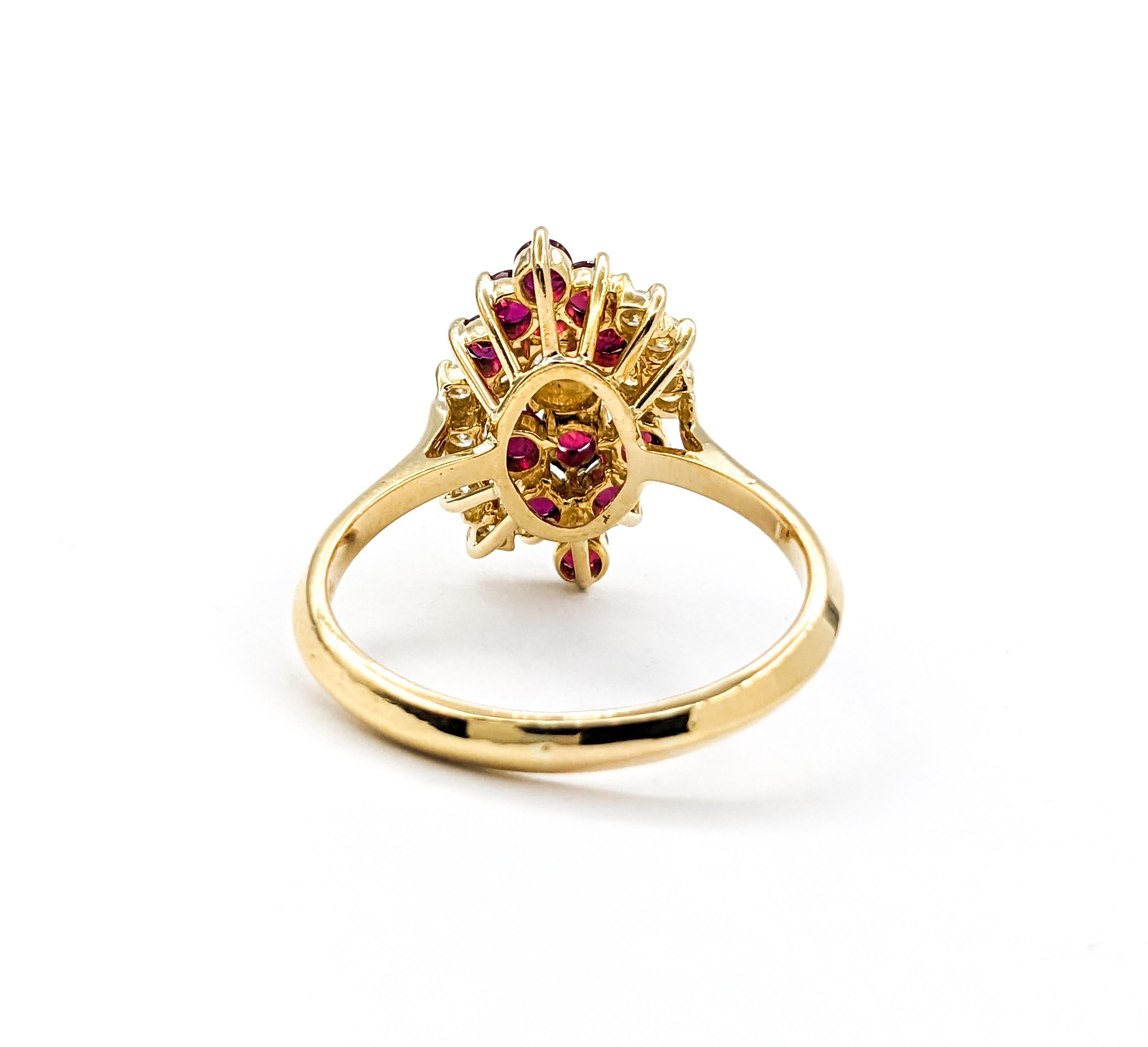 De las mujeres Anillo Cascada de Rubí Rojo Sangre de Paloma y Diamante en venta