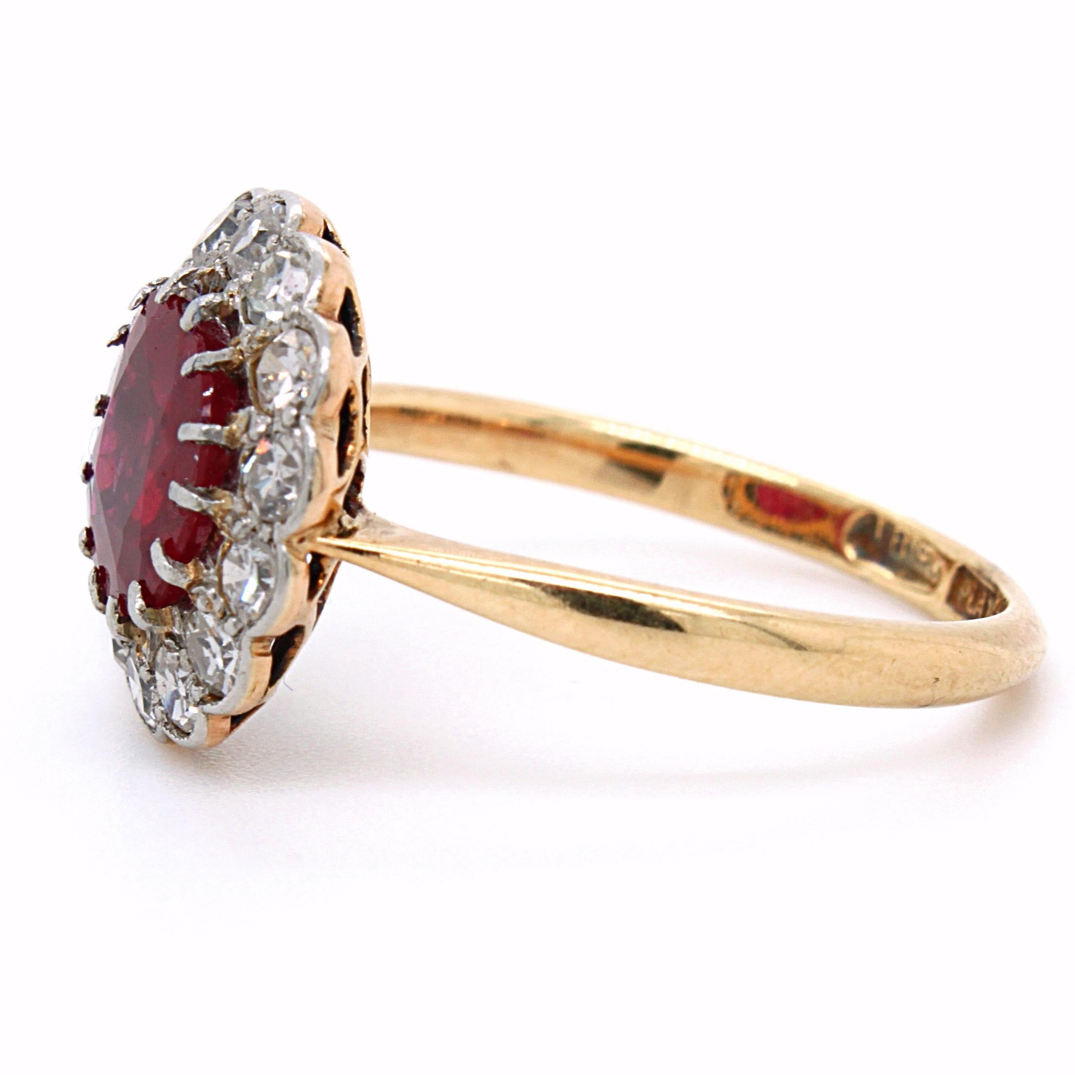 antique pigeon blood ruby ring