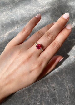 Pigeon Blood Vivid Red Natural Heated Burma Myanmar Certified 2.05ct Ruby Ring