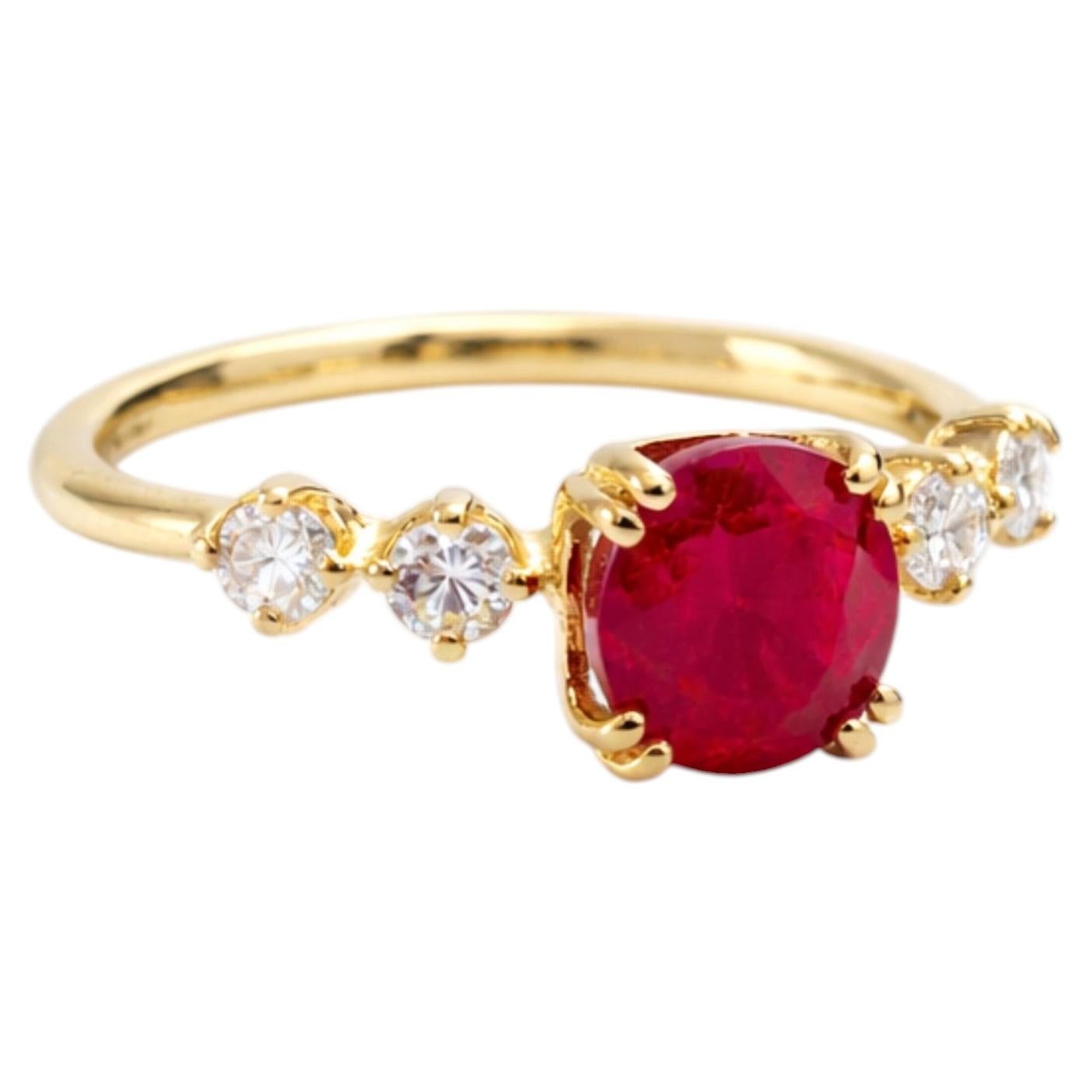 Pigeon Blood Vivid Red Natural Heated Burma Myanmar Certified 2.05ct Ruby Ring For Sale