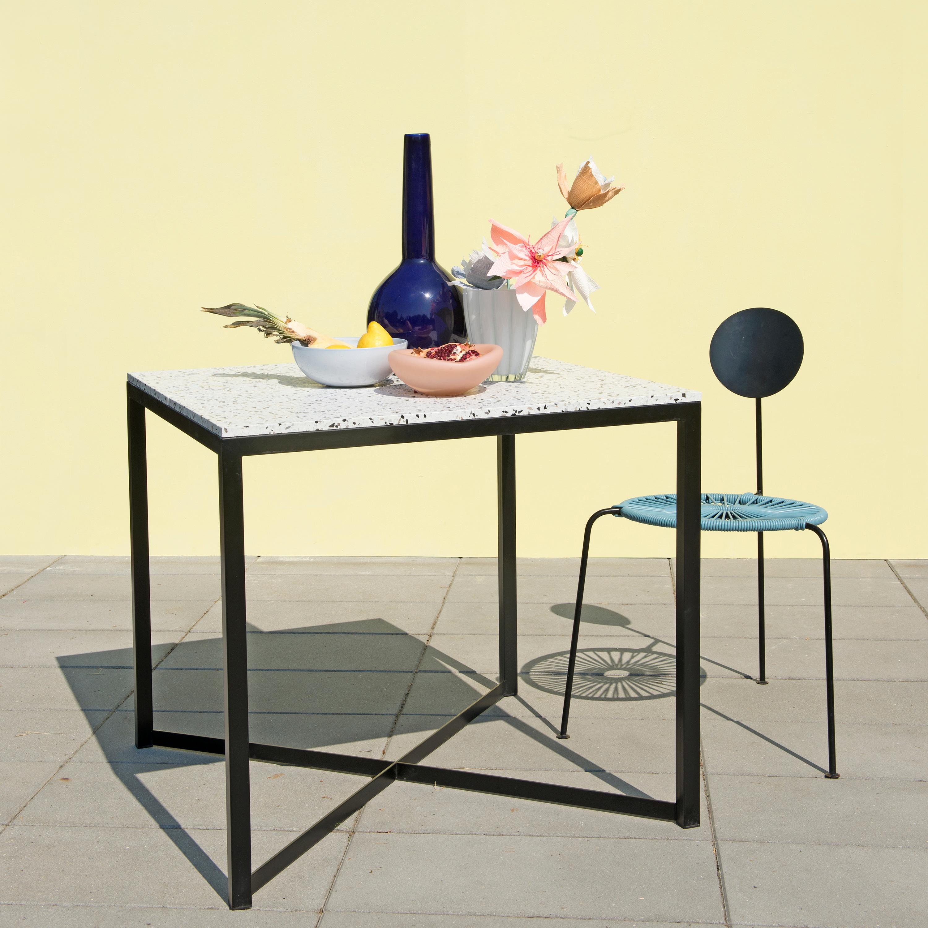 Powder-Coated Pigeon Blue Centro Chair by OK Design For Sale