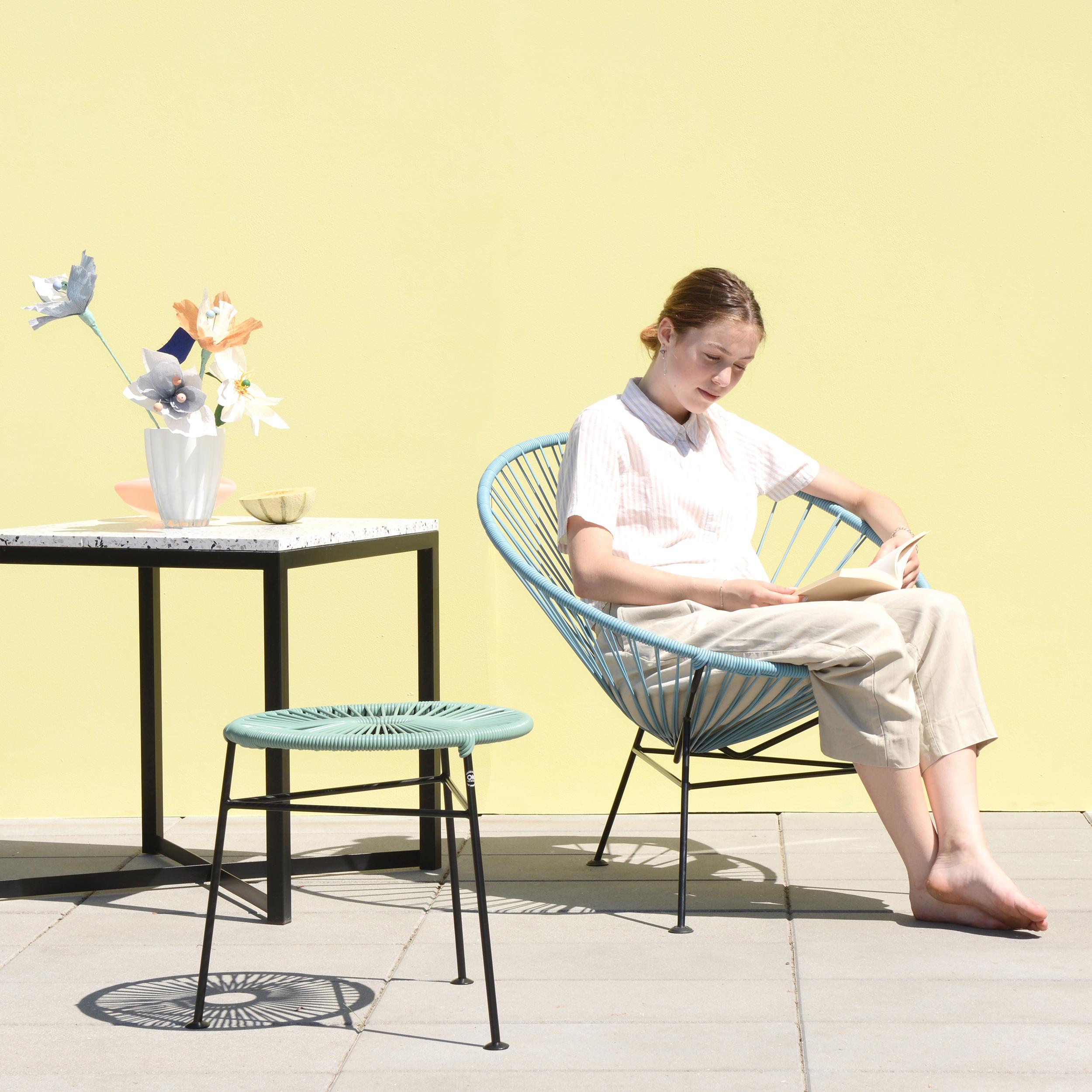 Post-Modern Pigeon Blue Condesa Chair by OK Design For Sale